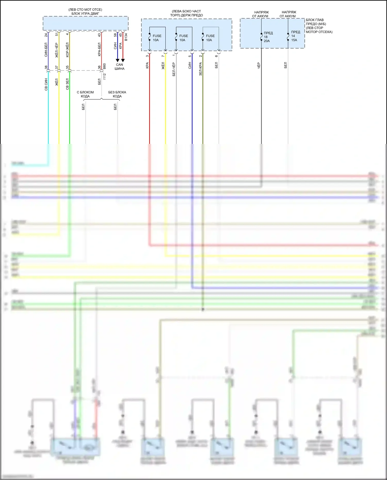 Ascent Subaru I (2017-2022): Электросхема центрального замка, с системой бесключевого доступа (2 из 5) 