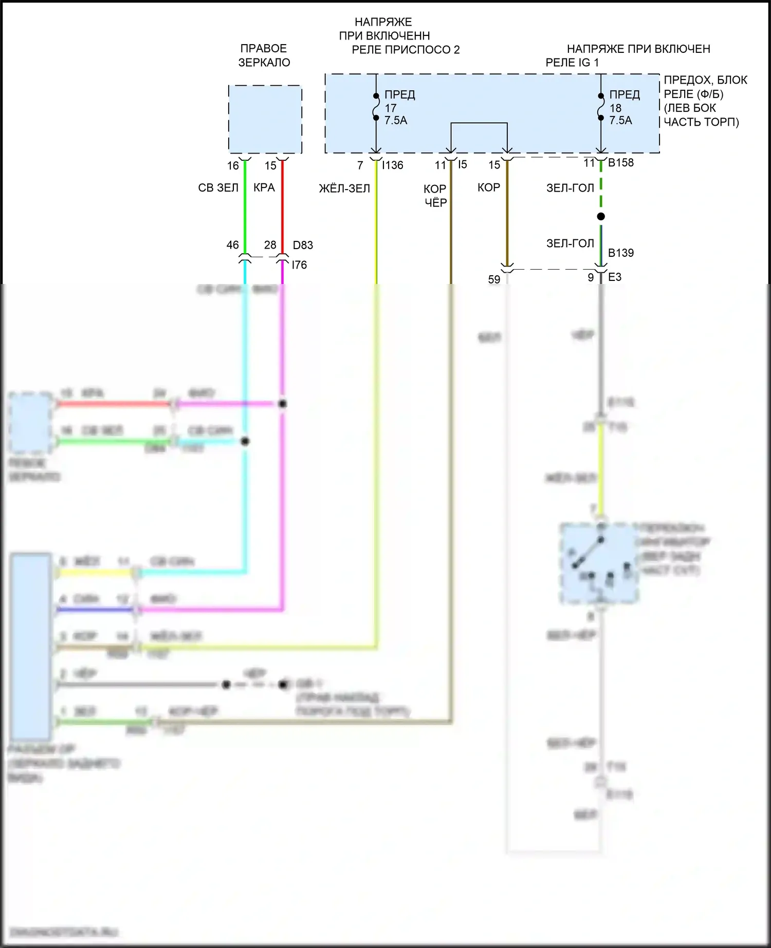 Ascent Subaru I (2017-2022): Автоматическая электросхема дневного/ночного зеркала, без умной камеры заднего вида, с разъемом op 