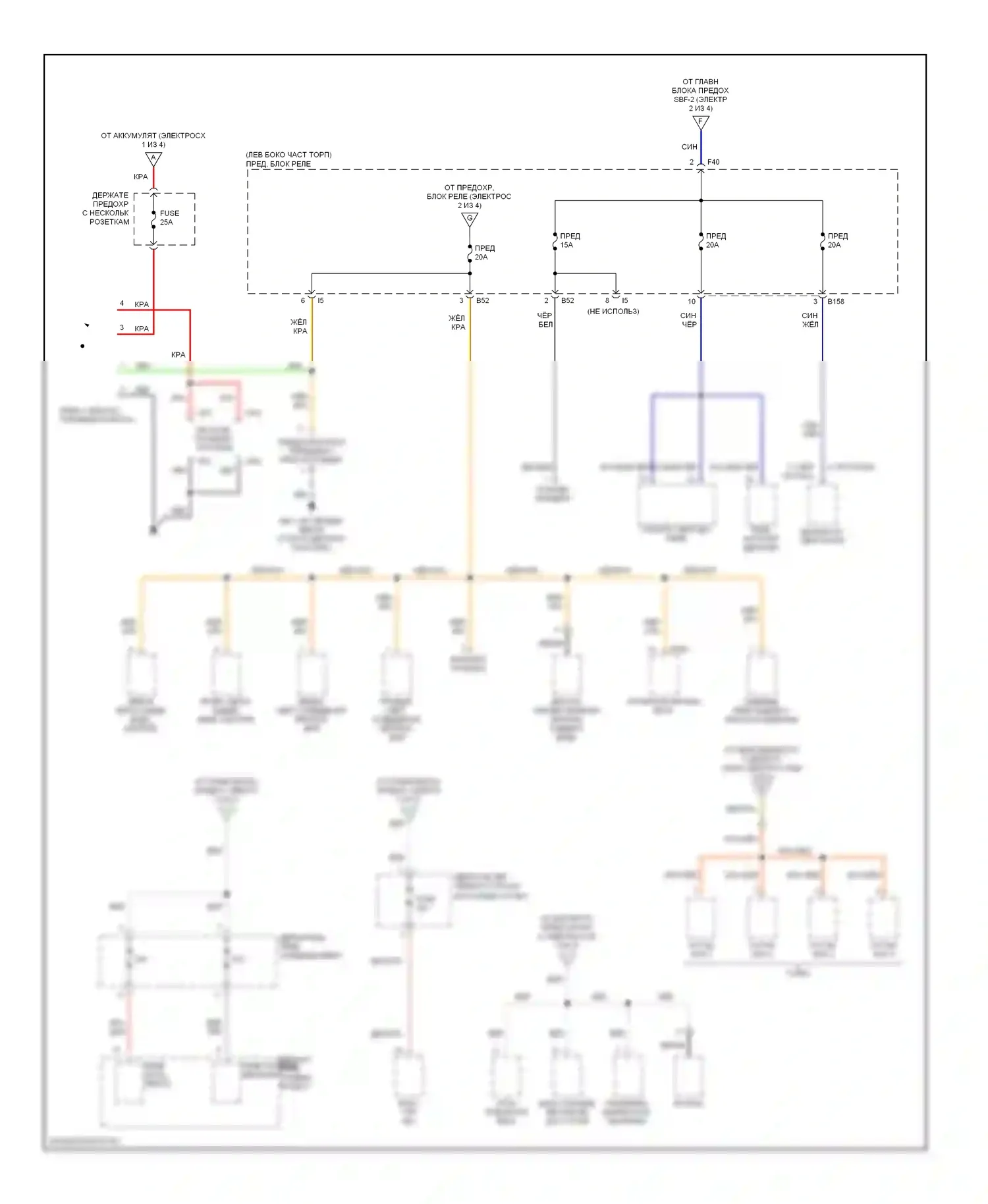 Baja Subaru I (2002-2006): Электросхема блока предохранителей реле (4 из 4) 