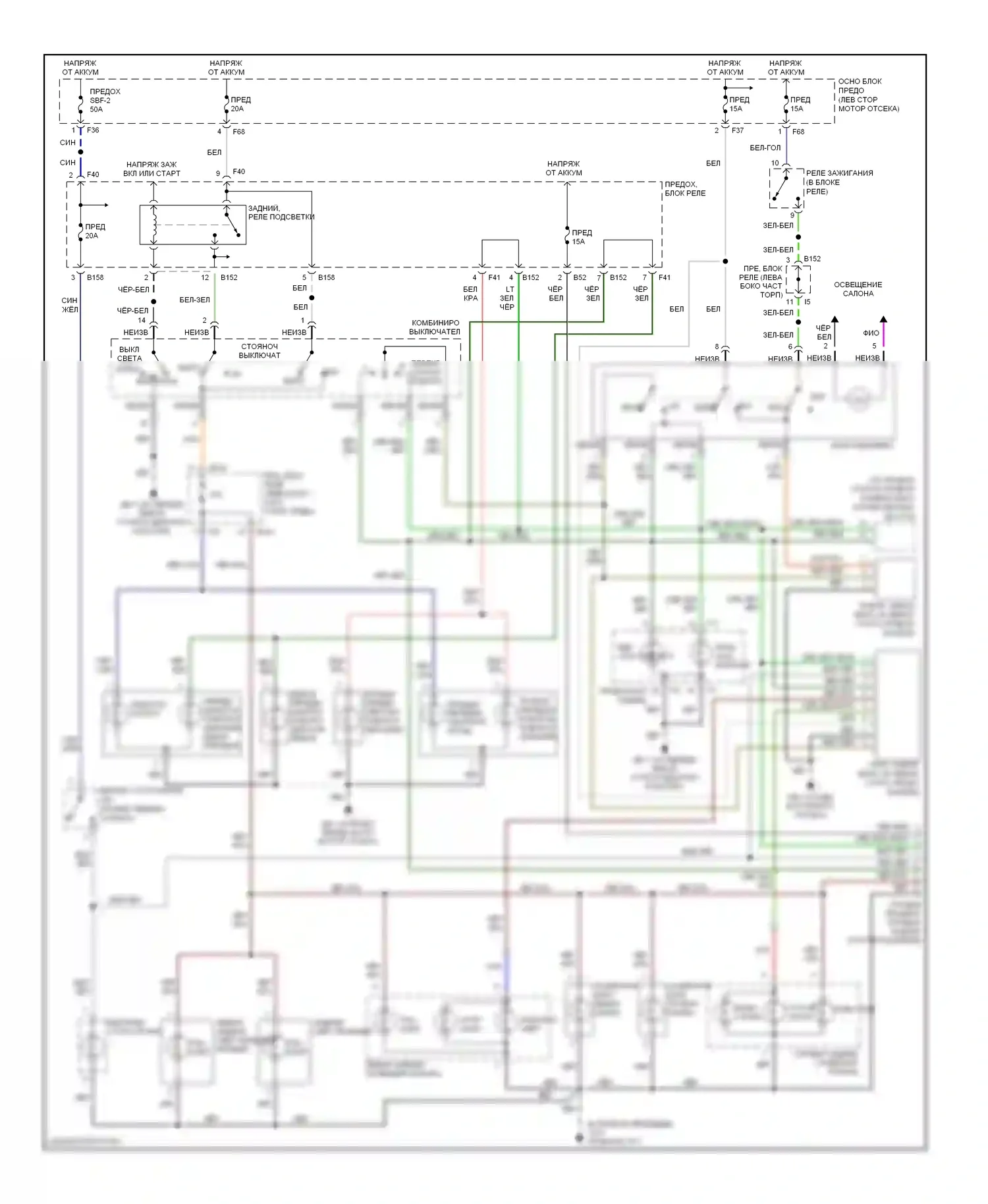 Baja Subaru I (2002-2006): Электросхема фар и фонарей 