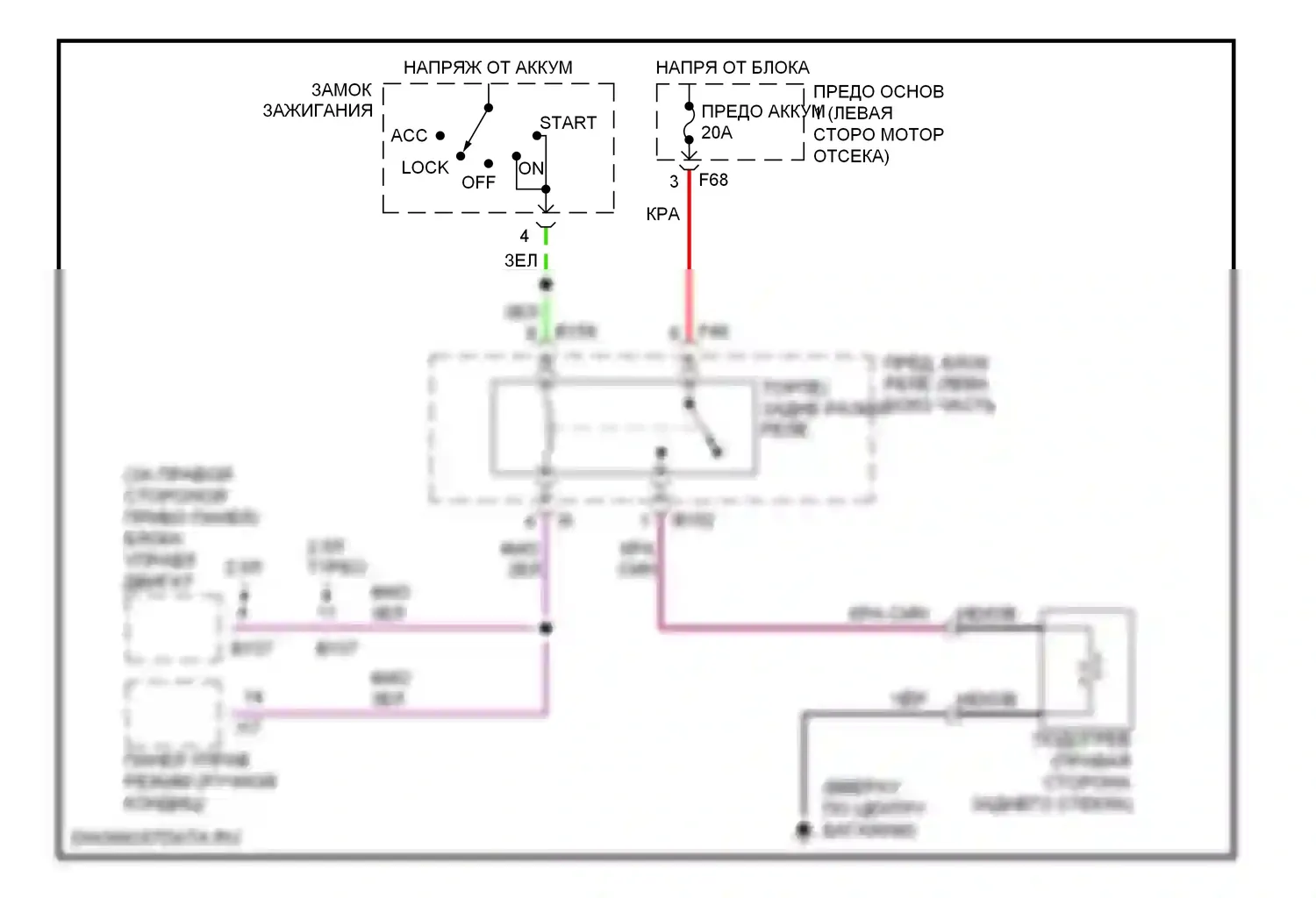 Baja Subaru I (2002-2006): Электросхема заднего подогрева 
