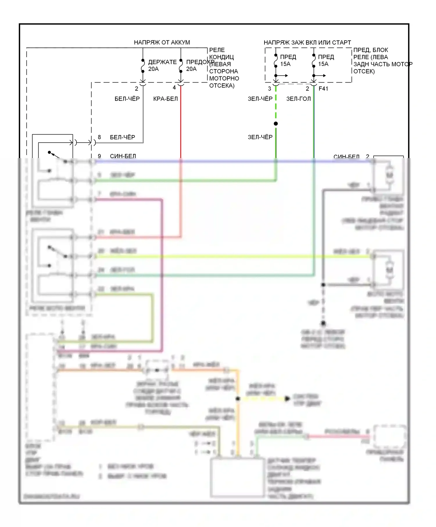 Baja Subaru I (2002-2006): 2,5л, электросхема вентилятора охлаждения 