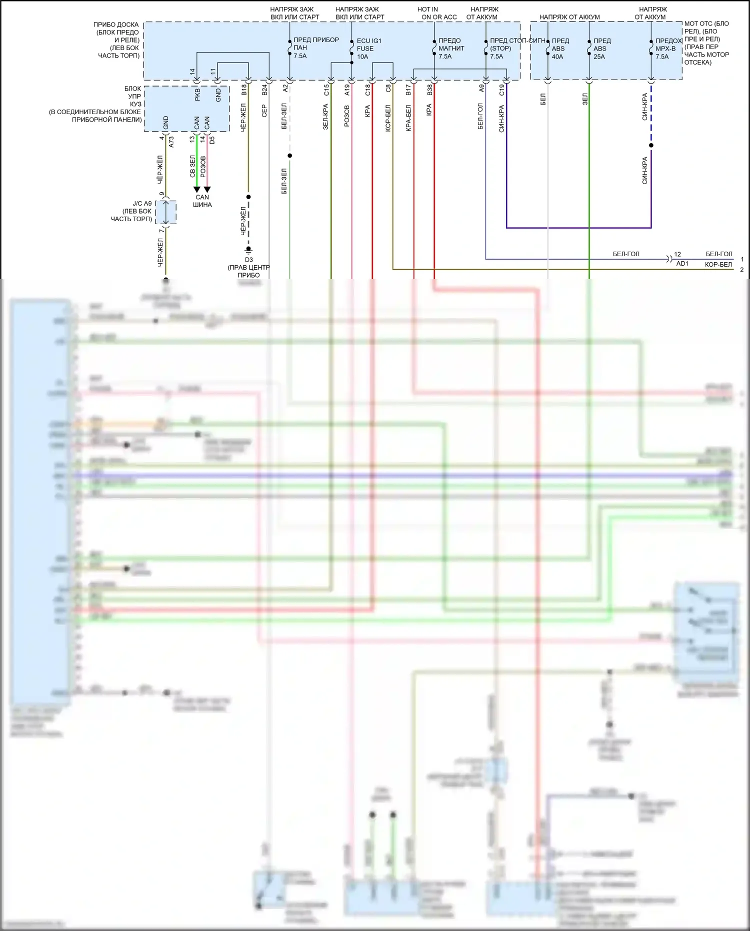 BRZ Subaru ZC рестайлинг (2016-2020): Антиблокировочная система abs электросхема (1 из 2) 