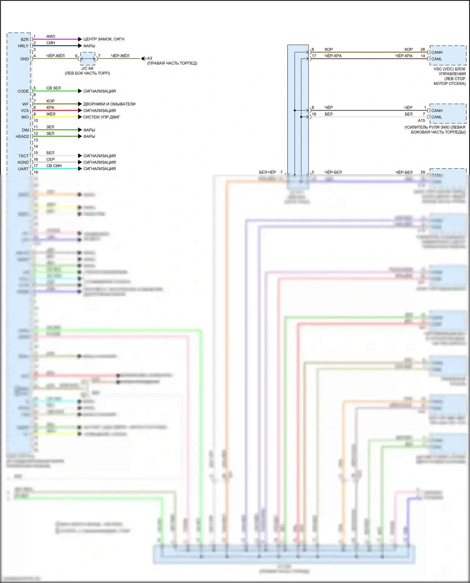 BRZ Subaru ZC рестайлинг (2016-2020): Электросхема блоков управления кузовом (2 из 2) 