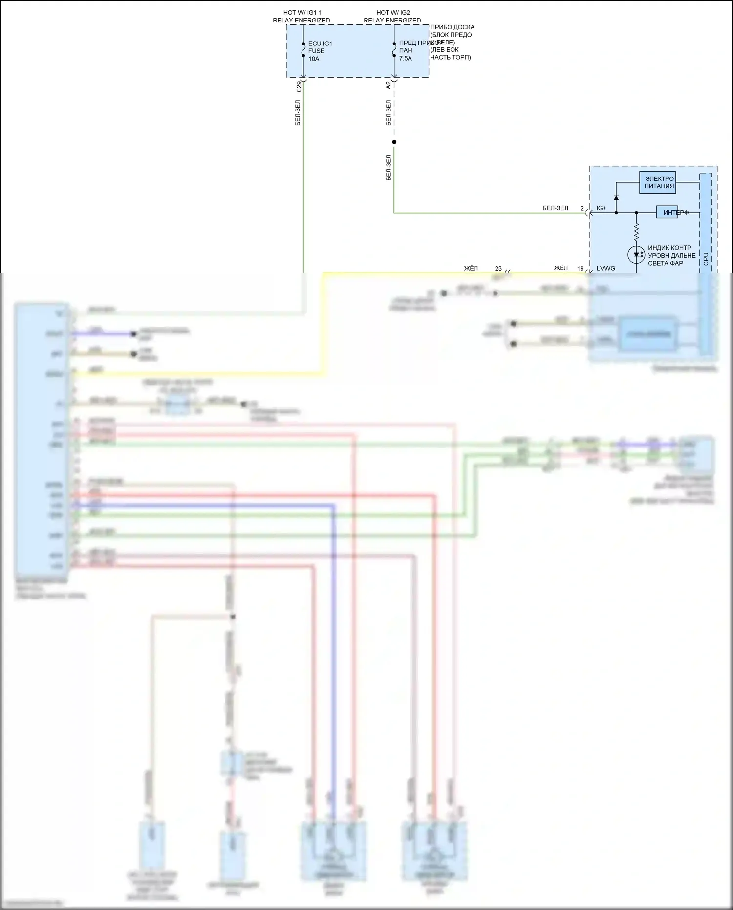 BRZ Subaru ZC рестайлинг (2016-2020): Электросхема корректора фар 