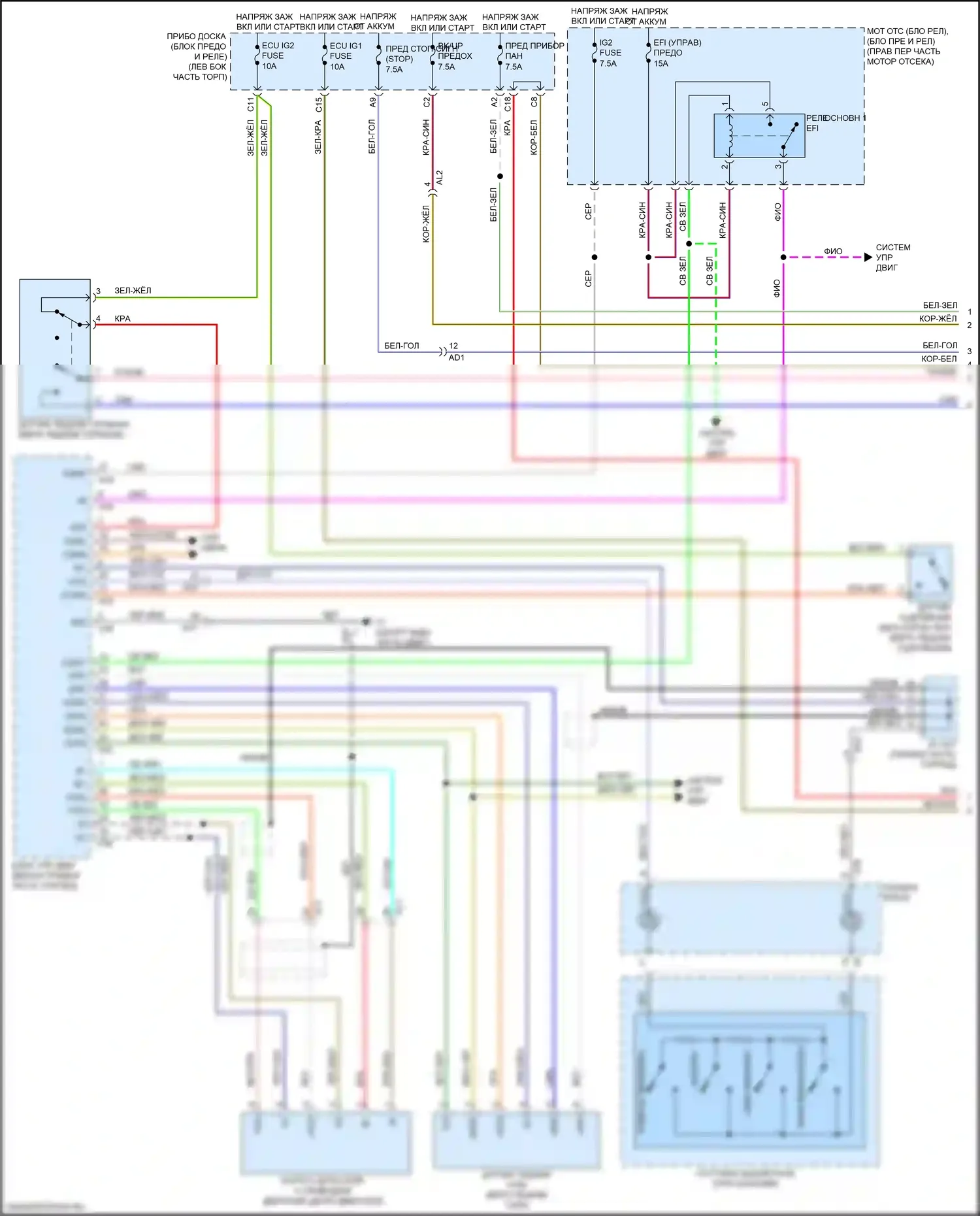 BRZ Subaru ZC рестайлинг (2016-2020): Электросхема круиз-контроля (1 из 2) 