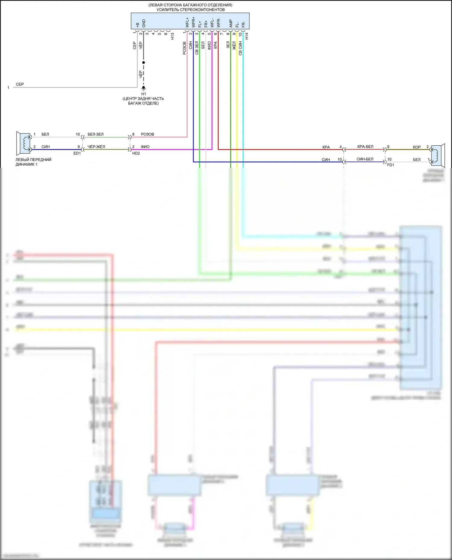 BRZ Subaru ZC рестайлинг (2016-2020): Электросхема магнитолы, без навигации (3 из 3) 