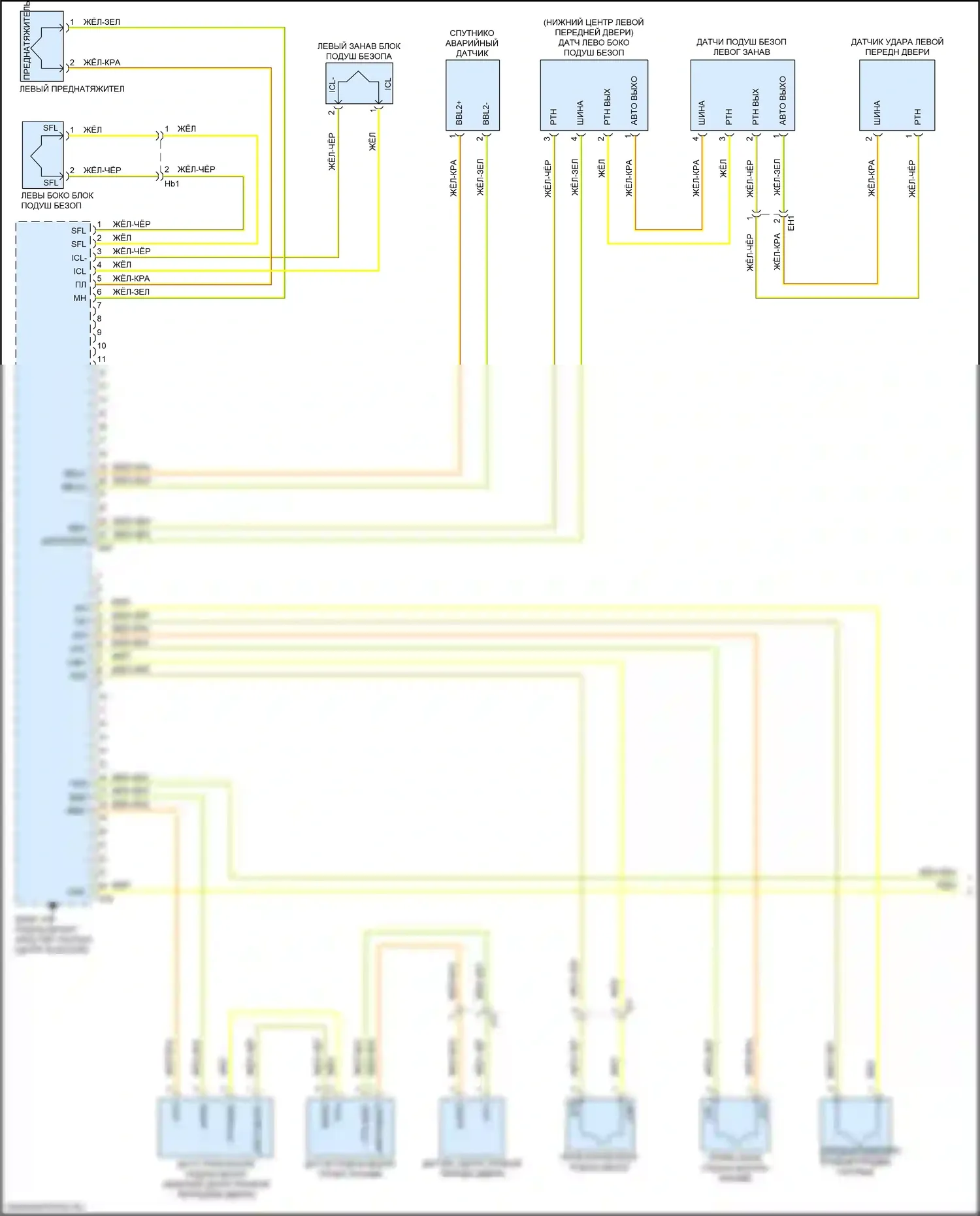 BRZ Subaru ZC рестайлинг (2016-2020): Электросхема подушек безопасности (1 из 3) 