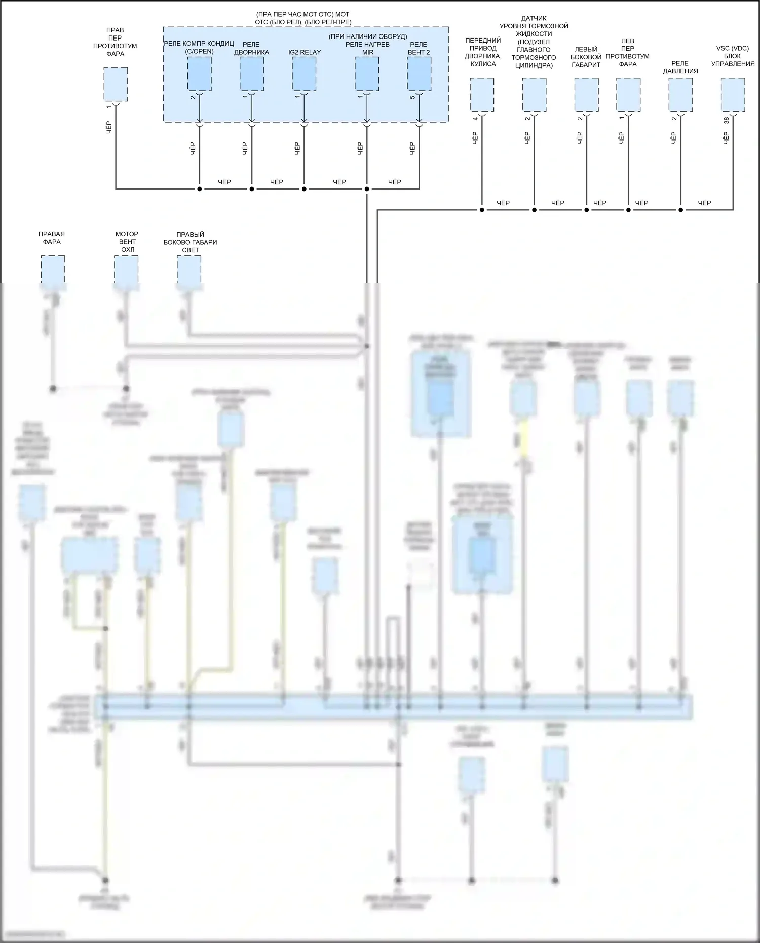 BRZ Subaru ZC рестайлинг (2016-2020): Электросхема точек подключения масс (1 из 3) 