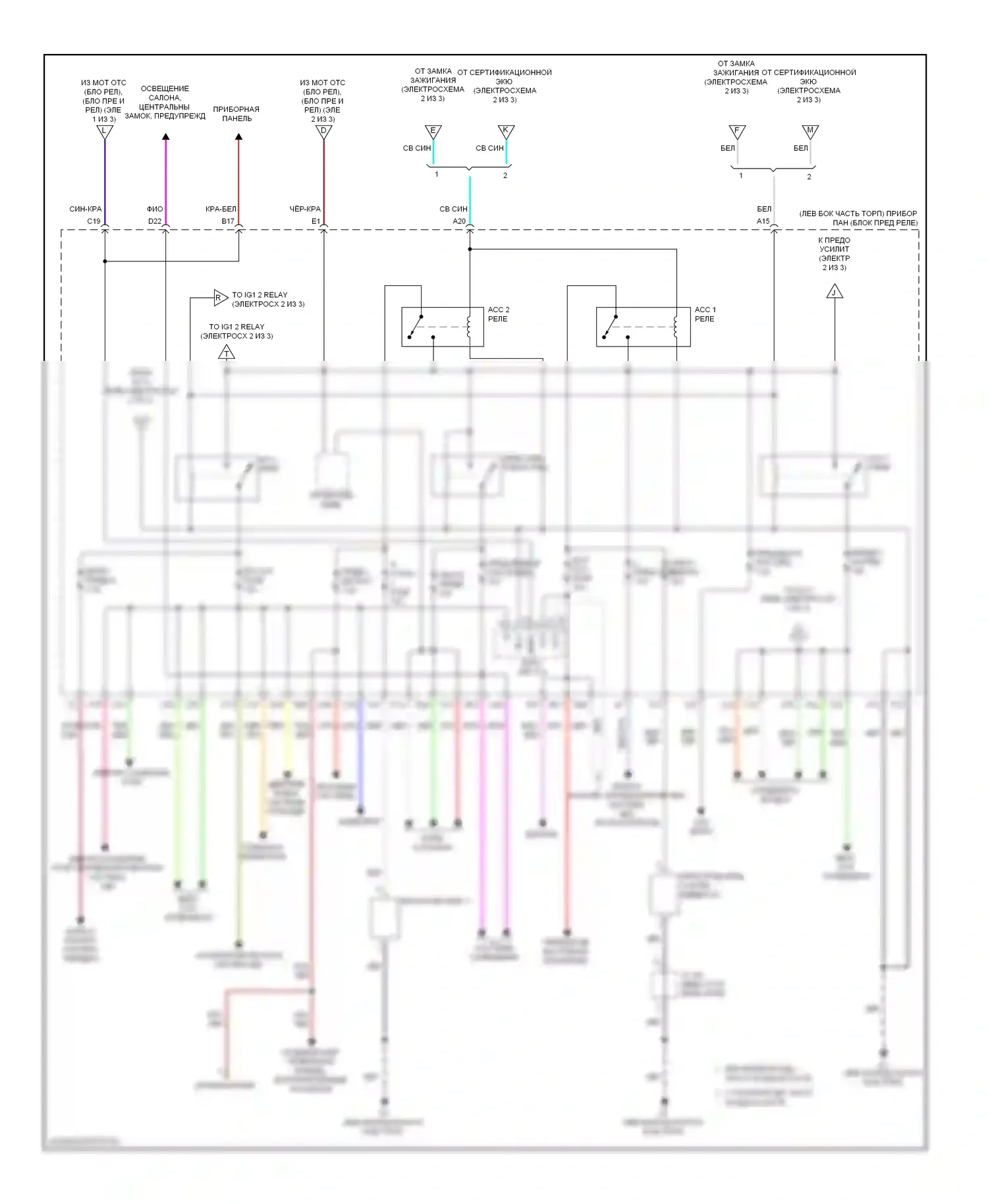 BRZ Subaru ZC (2012-2016): Электросхема блока предохранителей реле (3 из 3) 