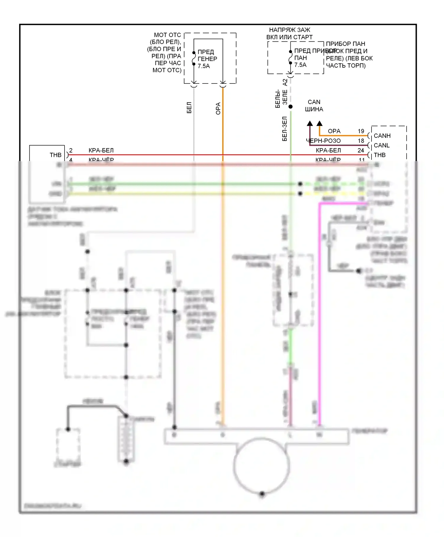 BRZ Subaru ZC (2012-2016): Электросхема генератора 