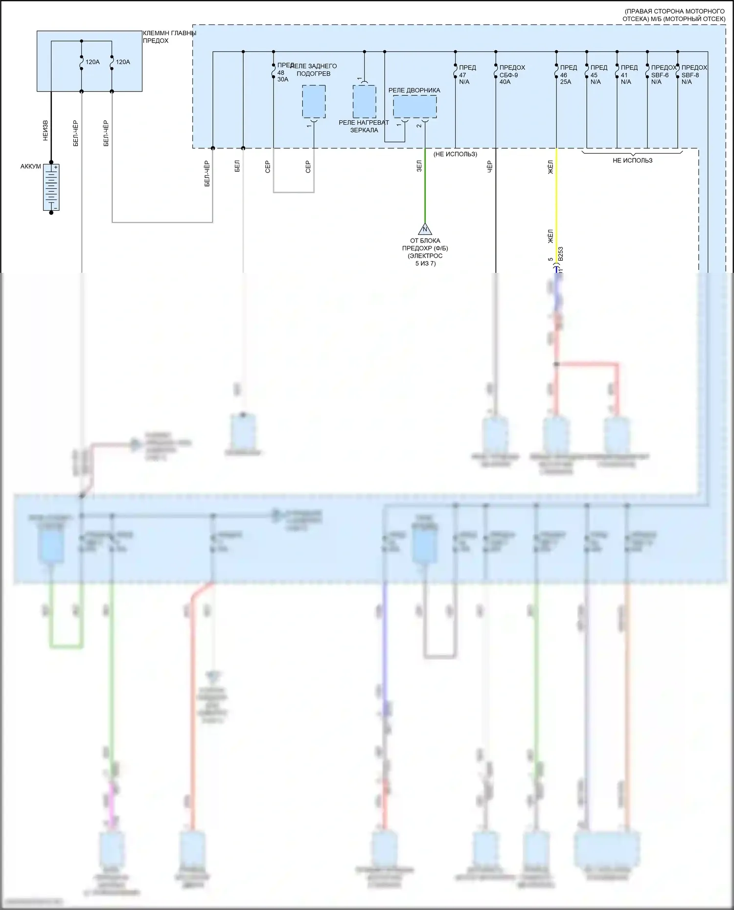 BRZ Subaru ZD8 (2020-2024): Электросхема блока предохранителей реле (1 из 7) 