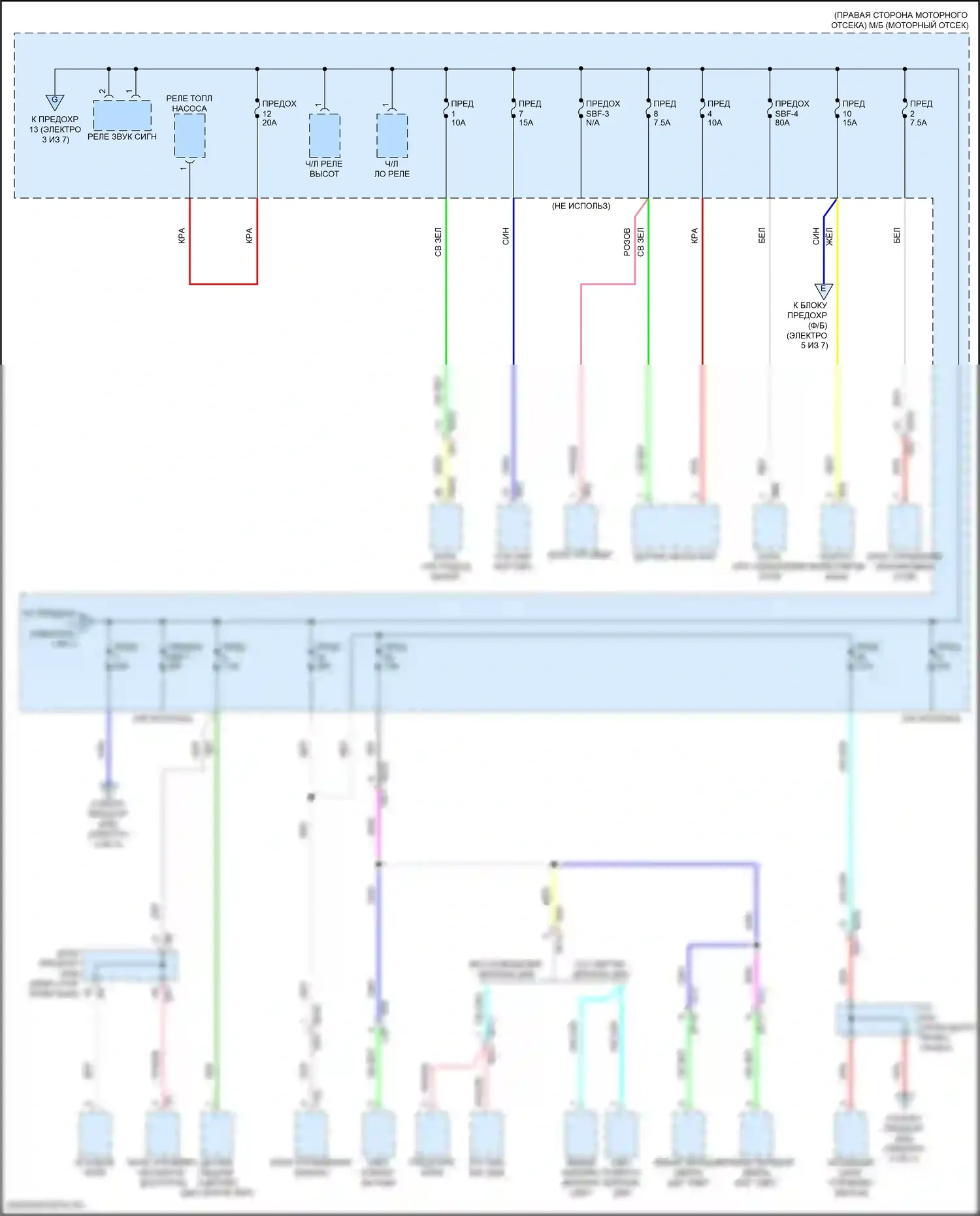 BRZ Subaru ZD8 (2020-2024): Электросхема блока предохранителей реле (2 из 7) 