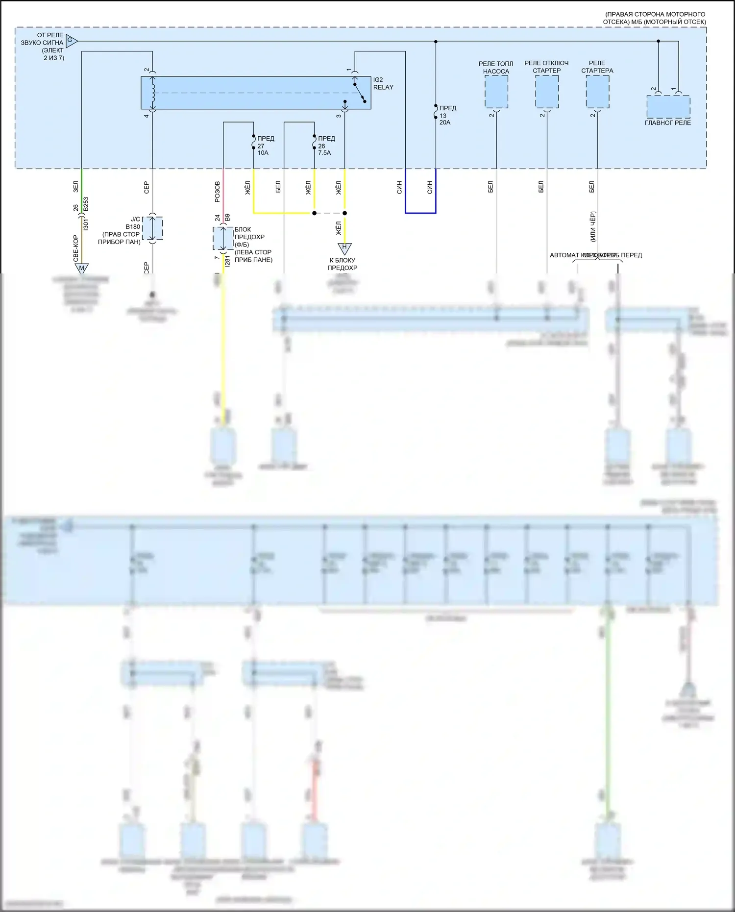 BRZ Subaru ZD8 (2020-2024): Электросхема блока предохранителей реле (3 из 7) 