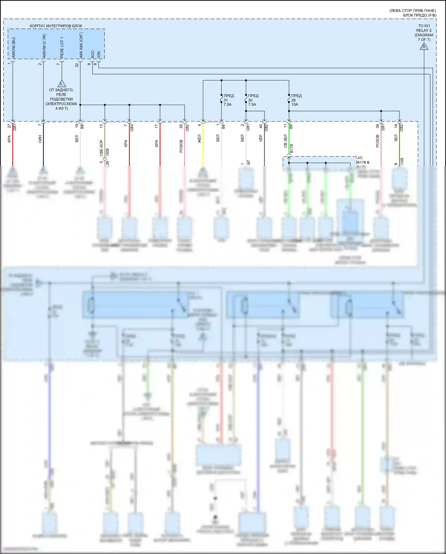 BRZ Subaru ZD8 (2020-2024): Электросхема блока предохранителей реле (5 из 7) 