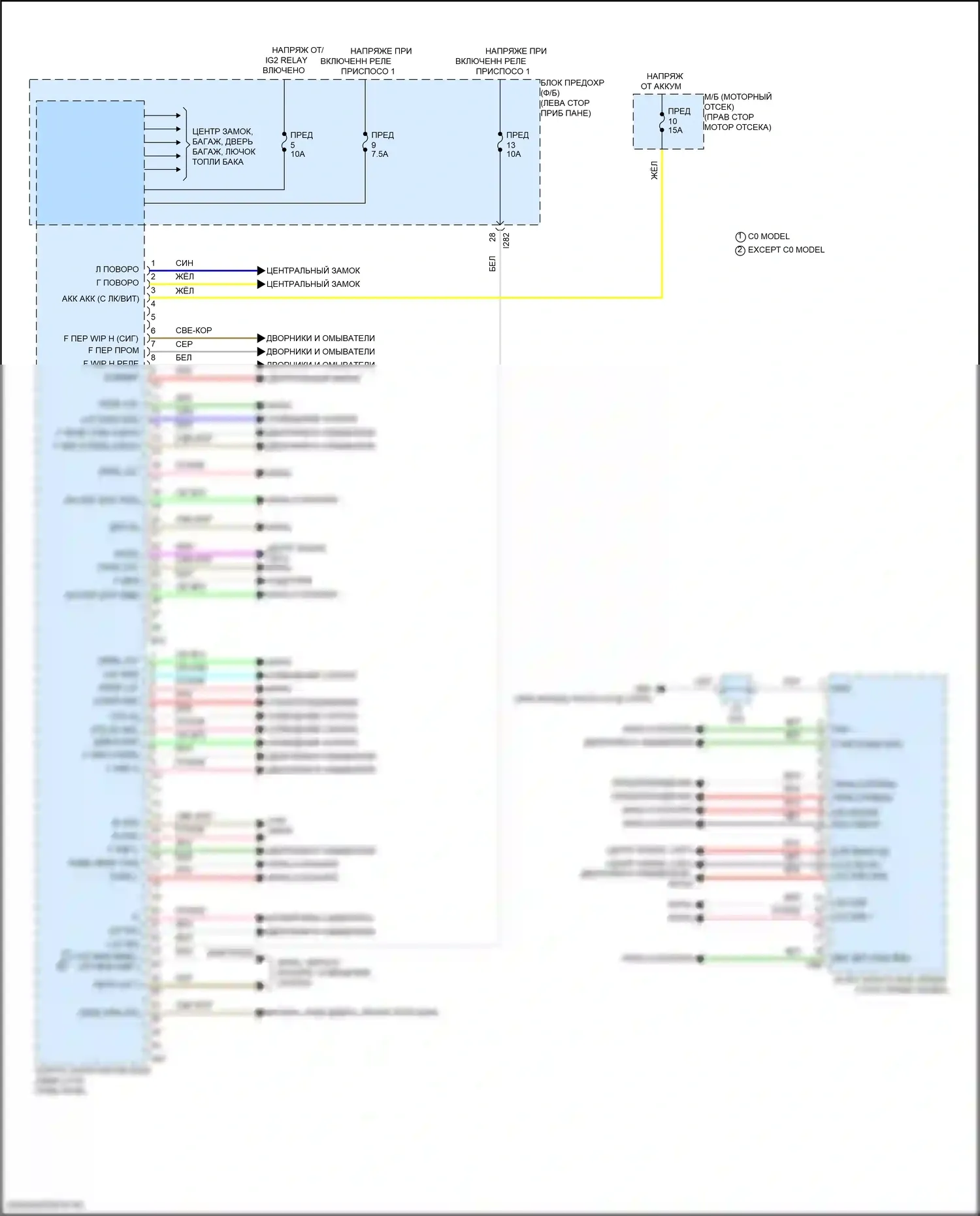 BRZ Subaru ZD8 (2020-2024): Электросхема блоков управления кузовом (1 из 2) 