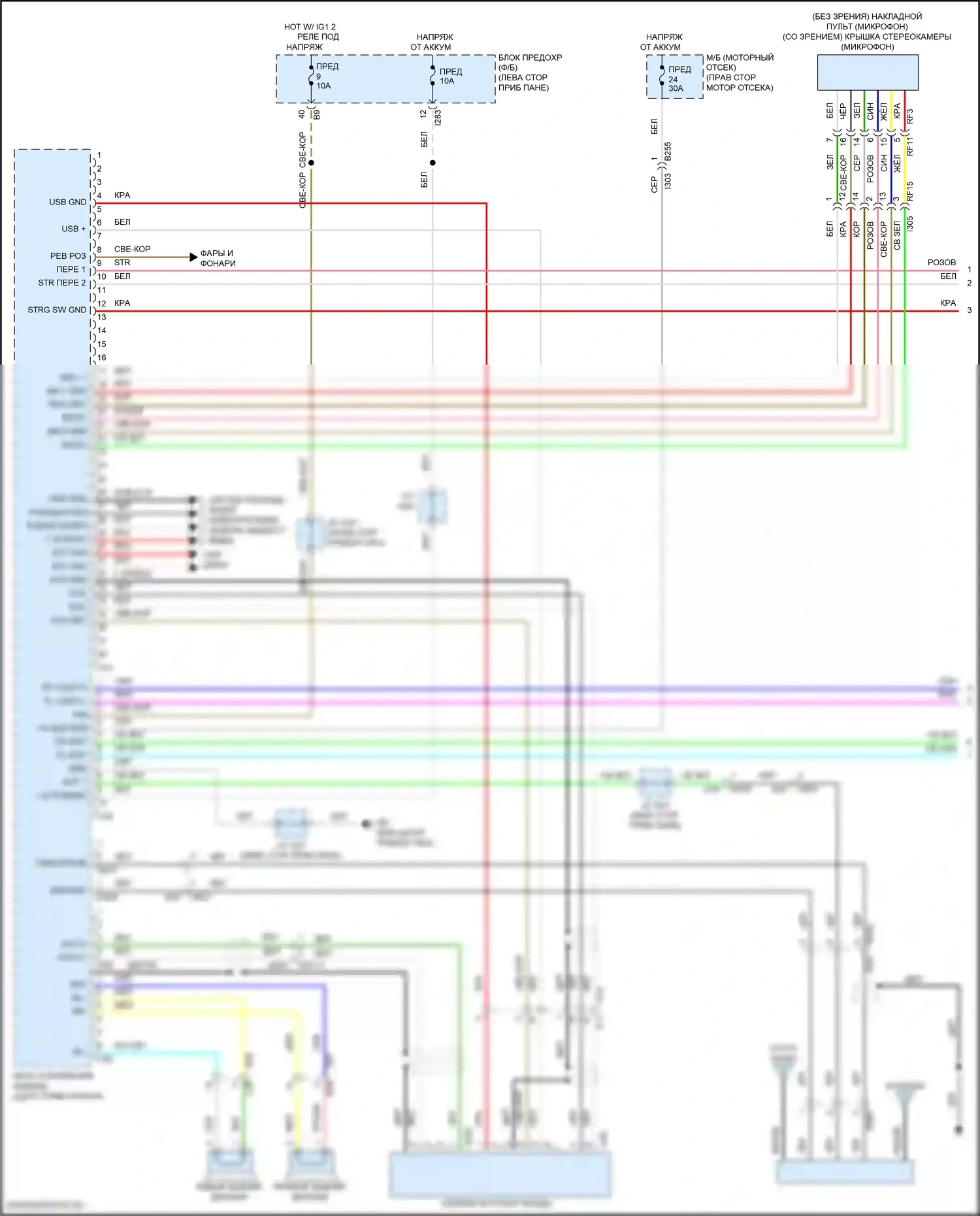 BRZ Subaru ZD8 (2020-2024): Электросхема магнитолы, без усилителя звука (1 из 2) 