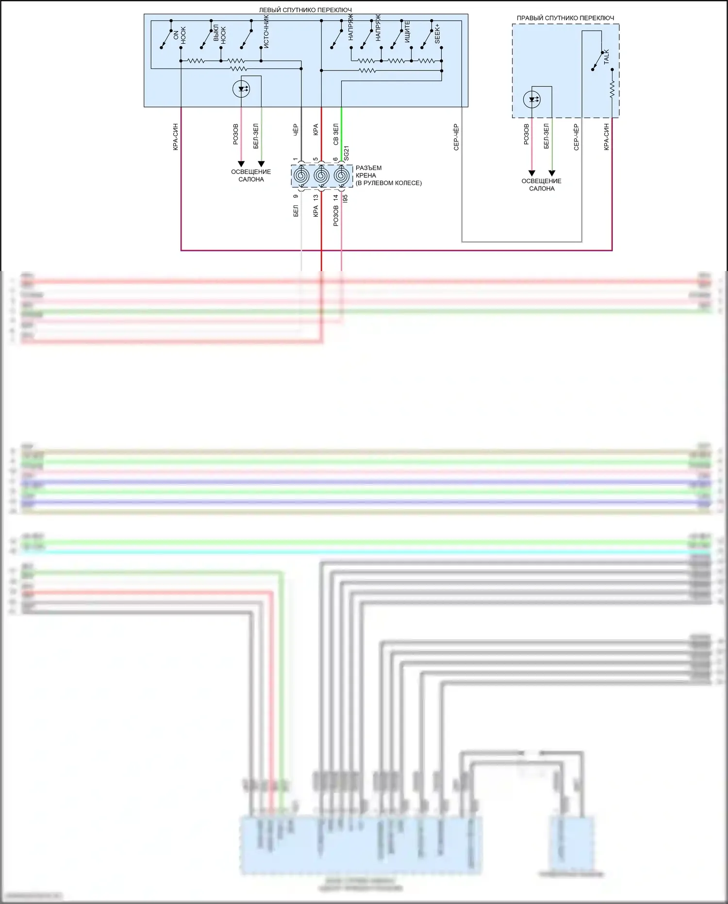 BRZ Subaru ZD8 (2020-2024): Электросхема магнитолы, с усилителем звука и телематикой (3 из 4) 