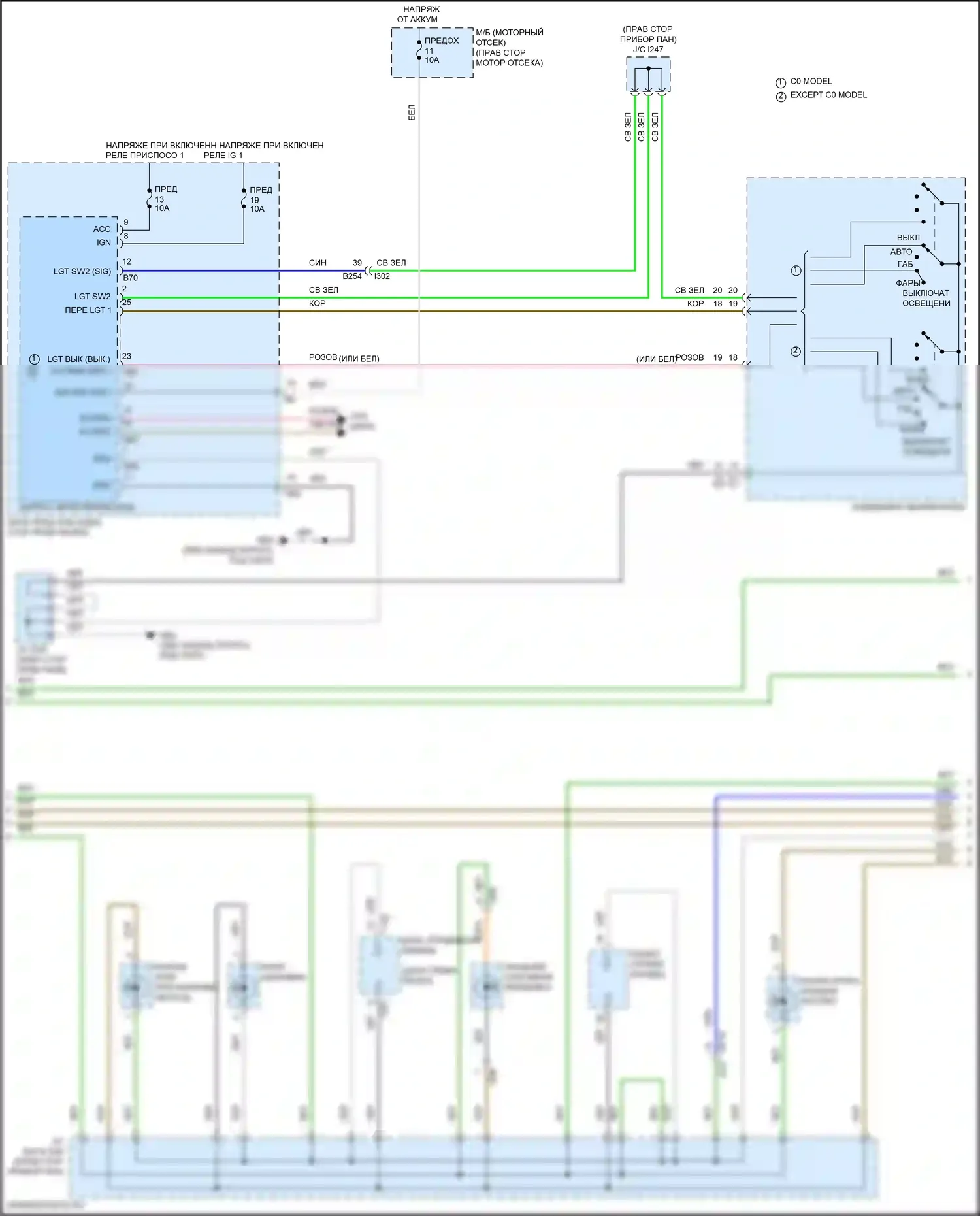 BRZ Subaru ZD8 (2020-2024): Электросхема подсветки приборной панели (2 из 3) 