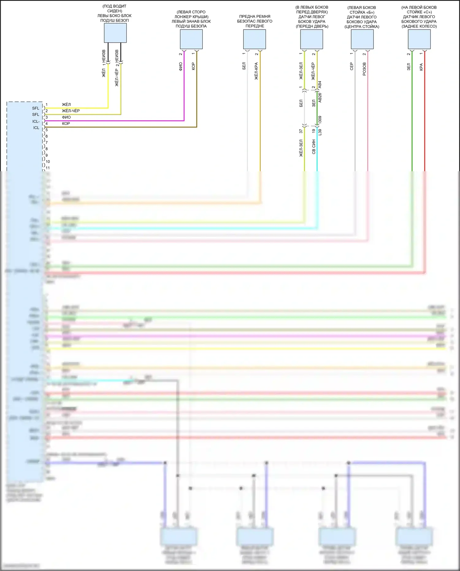 BRZ Subaru ZD8 (2020-2024): Электросхема подушек безопасности (1 из 3) 