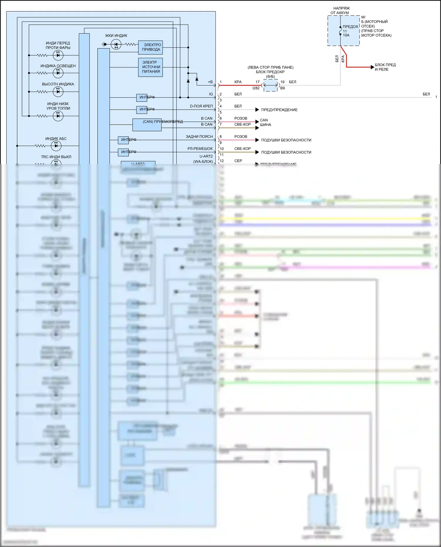 BRZ Subaru ZD8 (2020-2024): Электросхема приборной панели (1 из 3) 