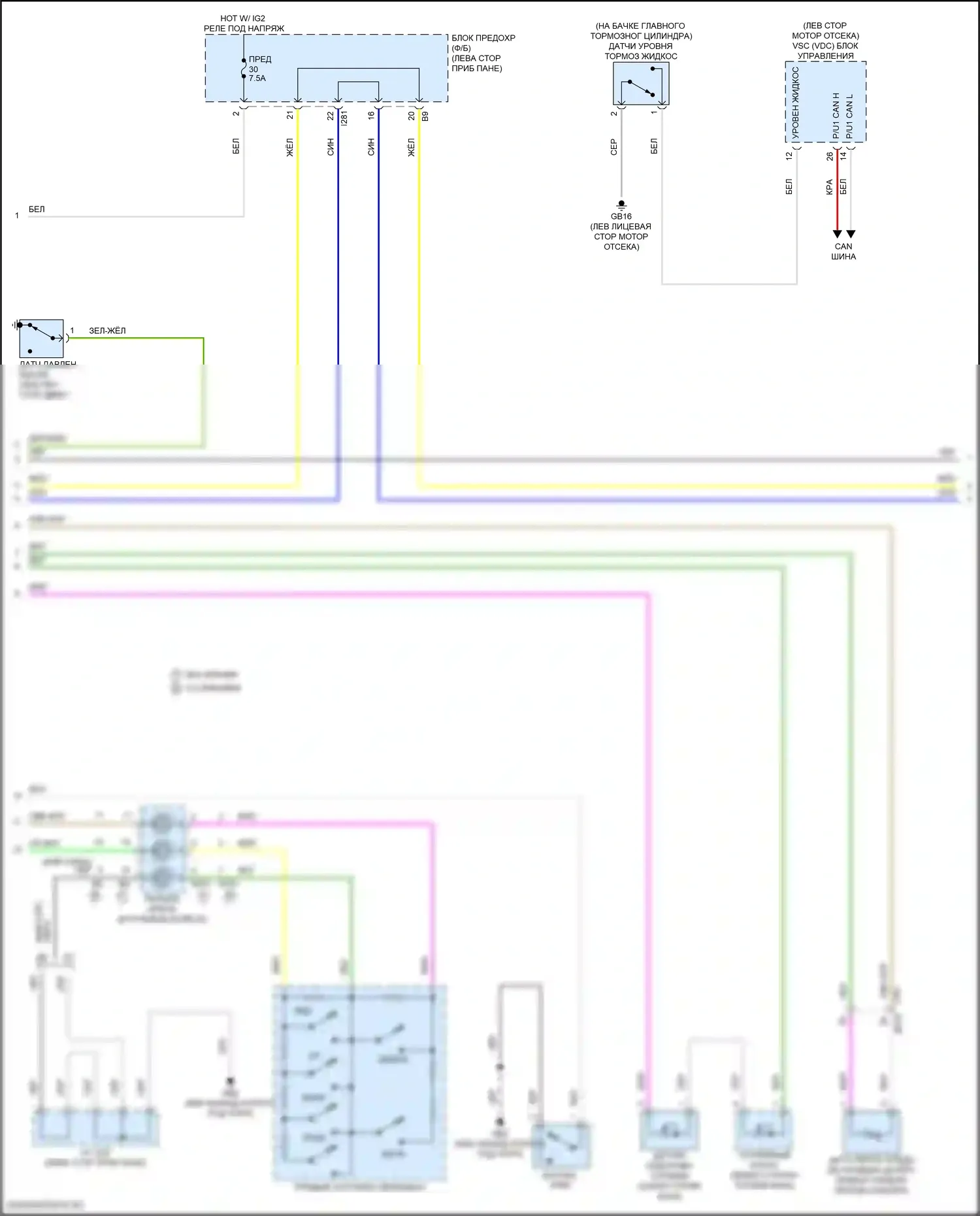 BRZ Subaru ZD8 (2020-2024): Электросхема приборной панели (2 из 3) 