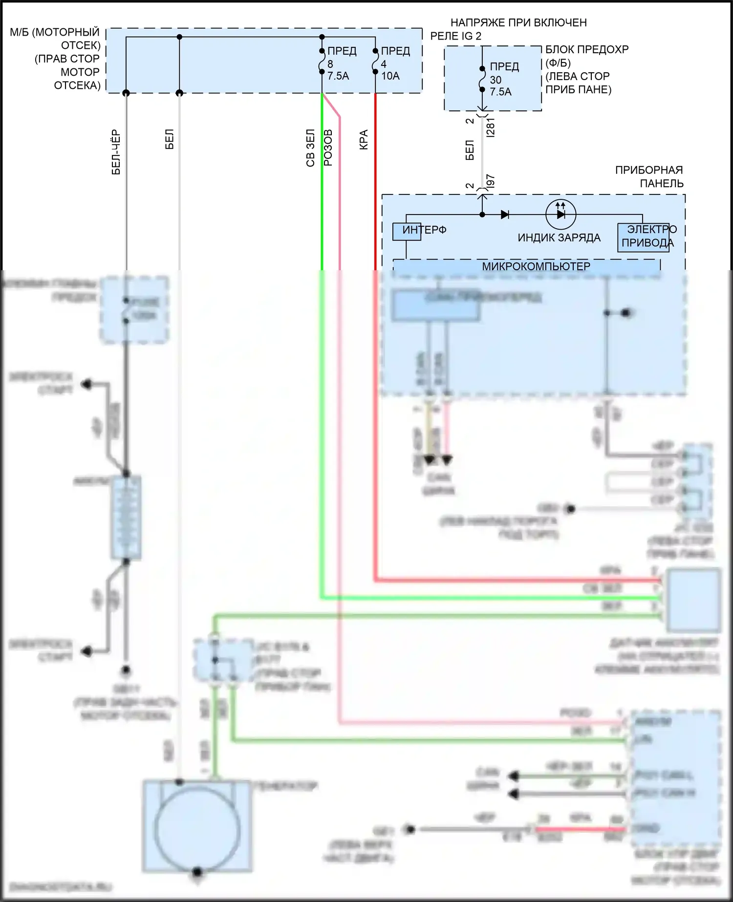 BRZ Subaru ZD8 (2020-2024): Электросхема генератора 