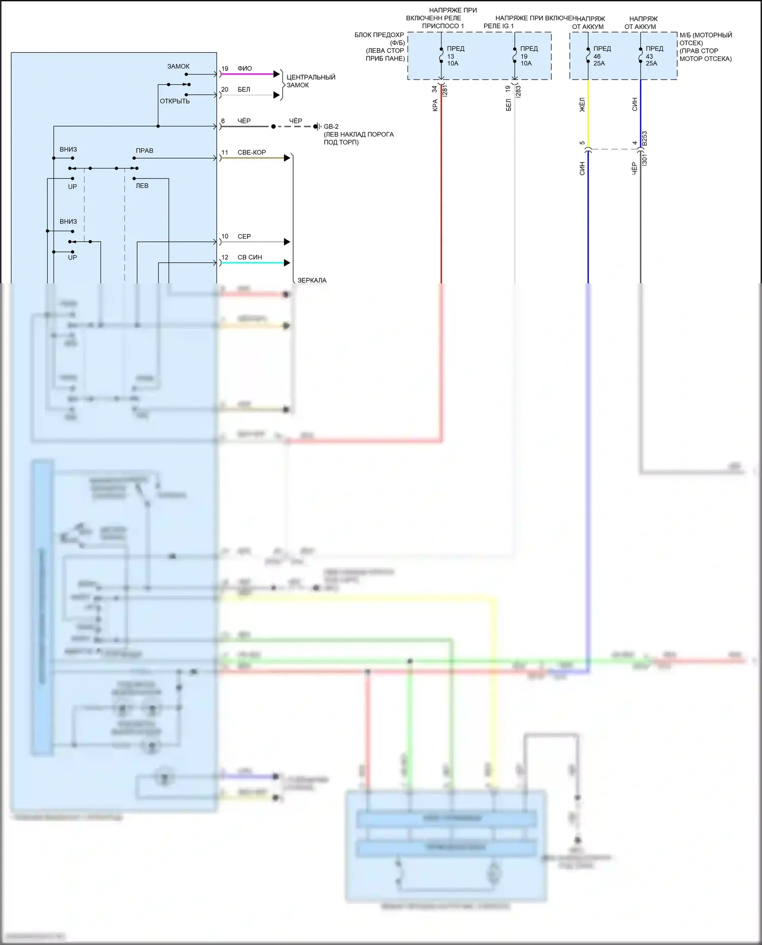 BRZ Subaru ZD8 (2020-2024): Электросхема стеклоподъемников (1 из 2) 