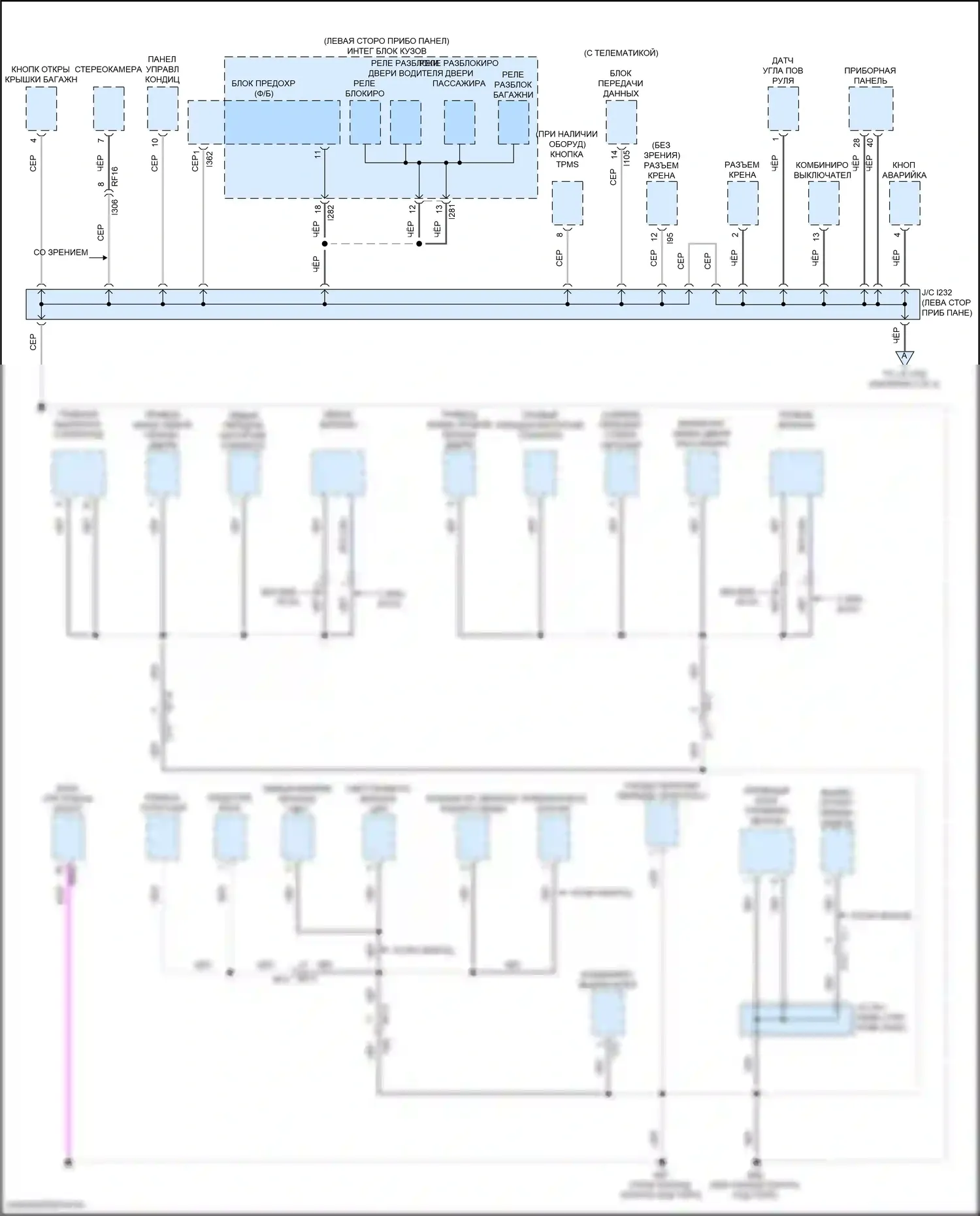 BRZ Subaru ZD8 (2020-2024): Электросхема точек подключения масс (1 из 4) 