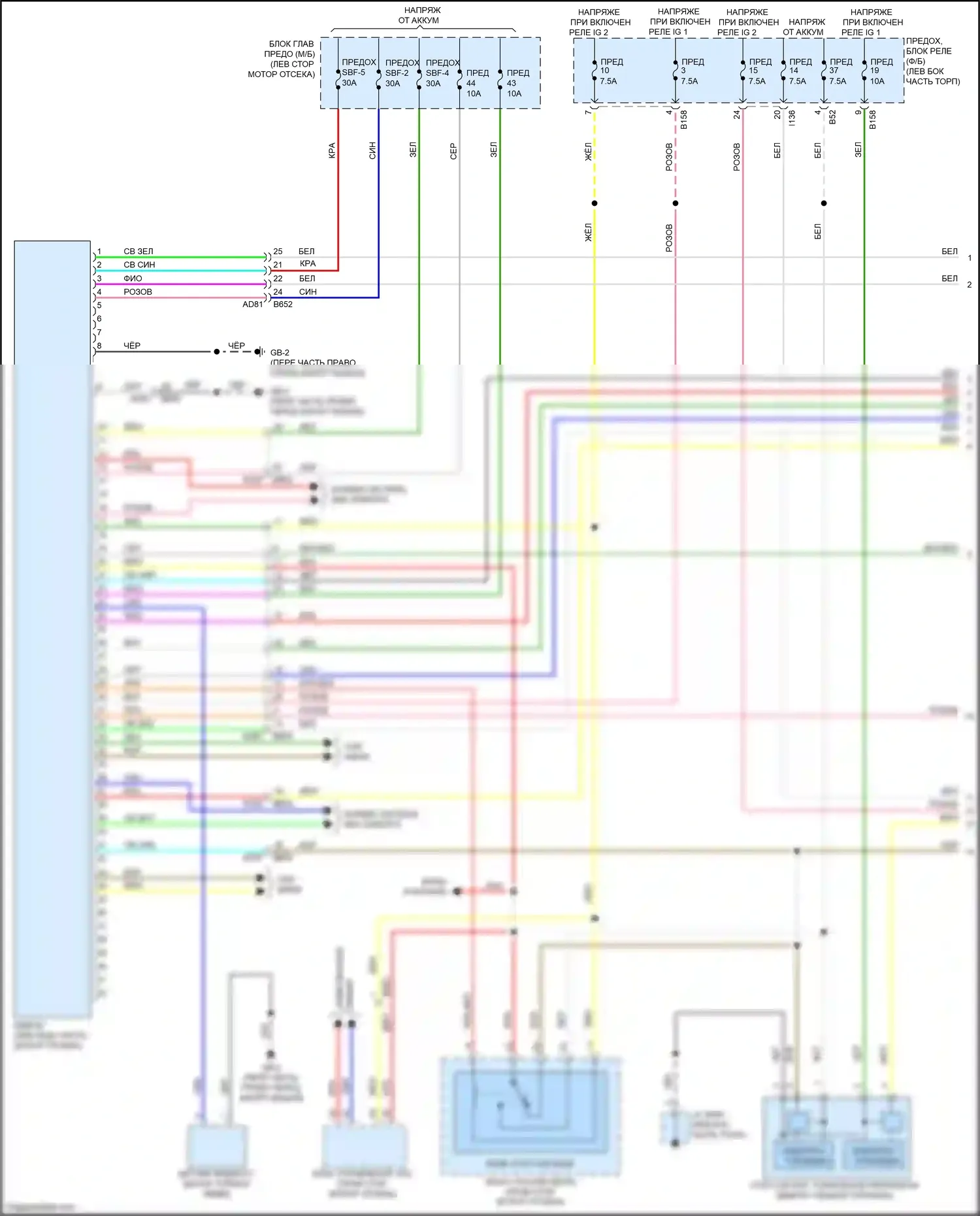Crosstrek Subaru GT рестайлинг (2020-2022): Электрическая электросхема тормозной системы, гибридная (1 из 2) 