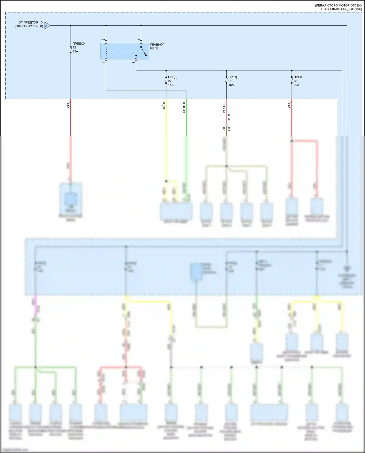 Crosstrek Subaru GT рестайлинг (2020-2022): Электросхема блока предохранителей реле, гибридного (2 из 8) 