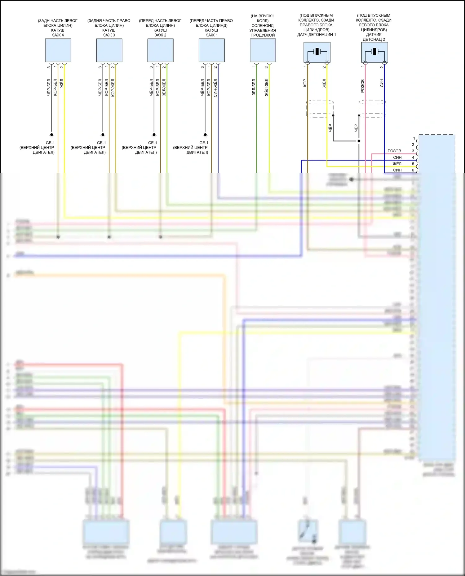 Crosstrek Subaru GT рестайлинг (2020-2022): Электросхема двигатель 2.0л гибрид, электросхема органов управления двигателем (7 из 7) 