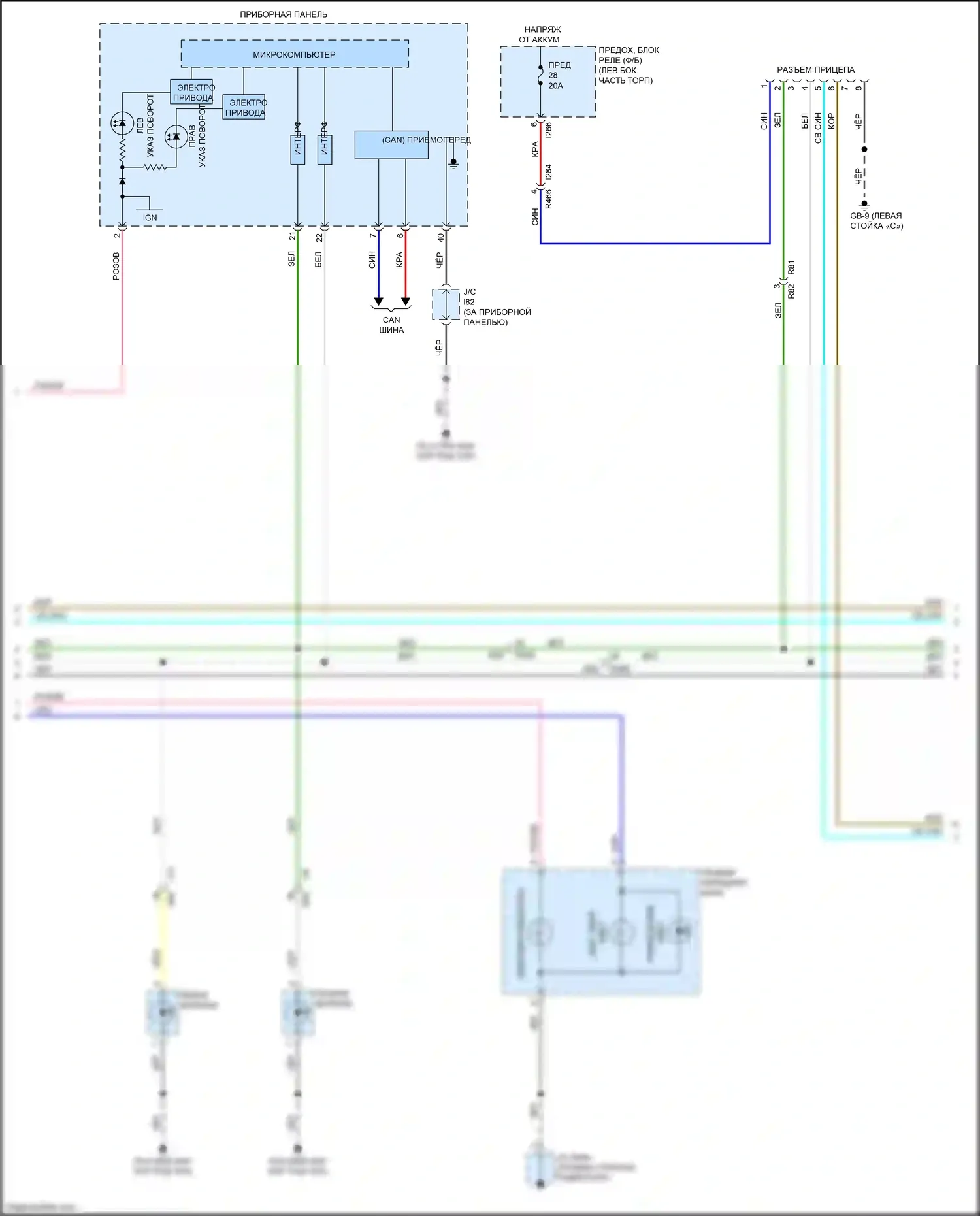 Crosstrek Subaru GT рестайлинг (2020-2022): Электросхема фар и фонарей, гибридная (2 из 3) 
