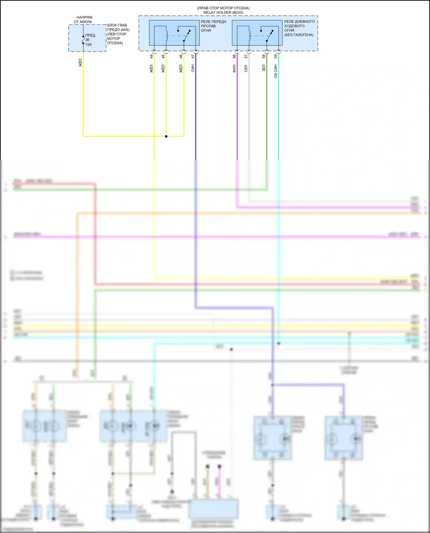 Crosstrek Subaru GT рестайлинг (2020-2022): Электросхема фар, кроме гибридной (2 из 3) 