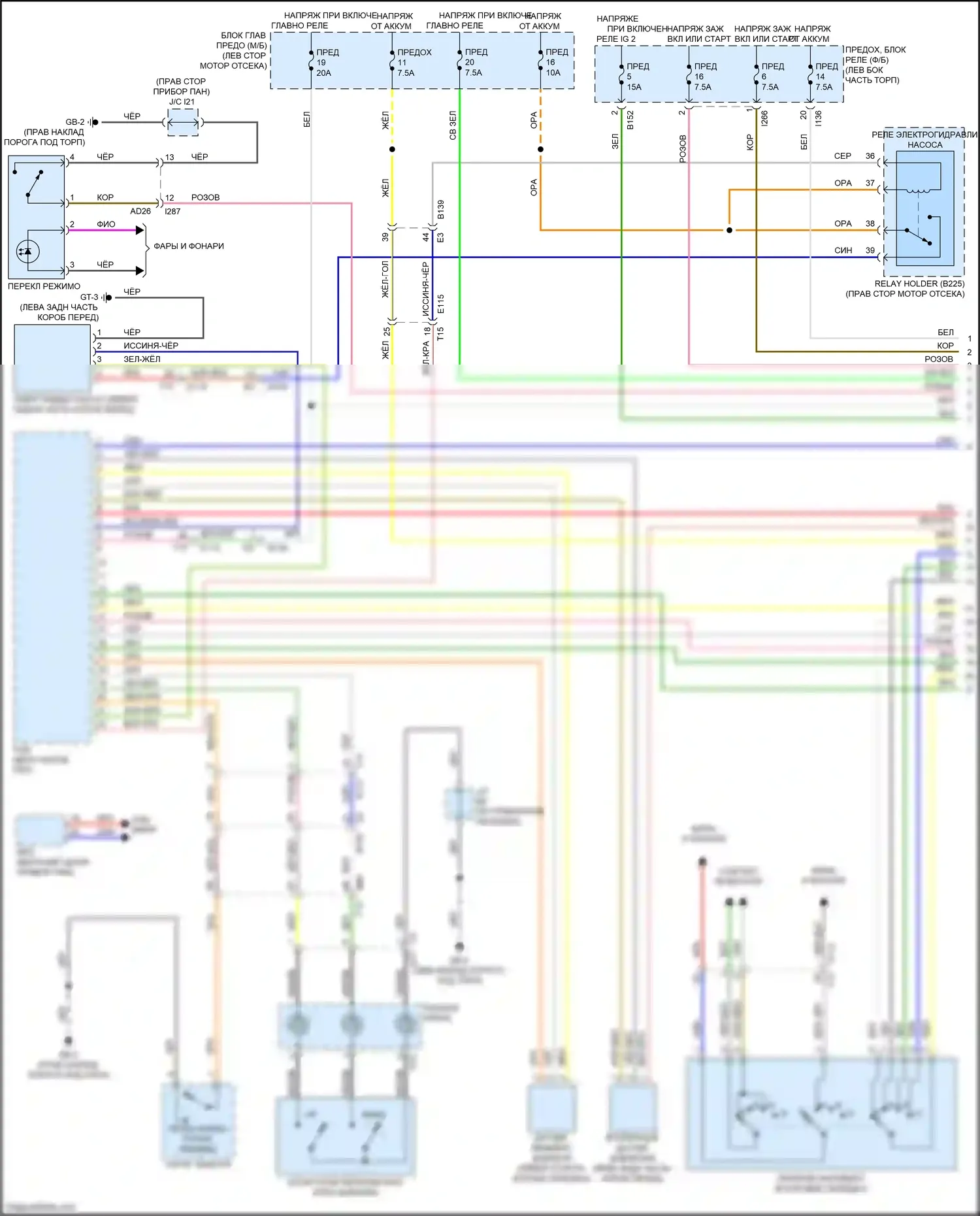 Crosstrek Subaru GT рестайлинг (2020-2022): Электросхема коробки передач, кроме гибридной (1 из 2) 