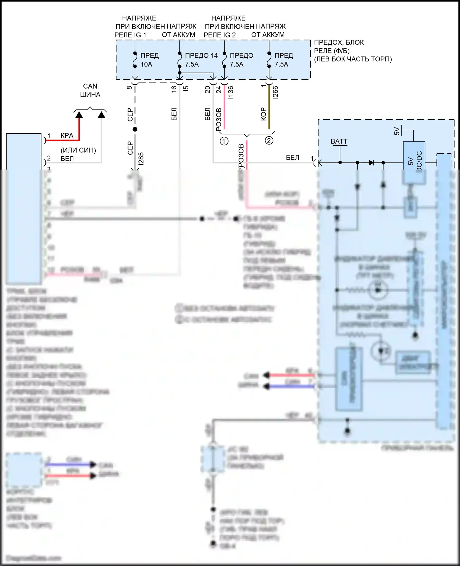 Crosstrek Subaru GT рестайлинг (2020-2022): Электросхема контроля давления в шинах 