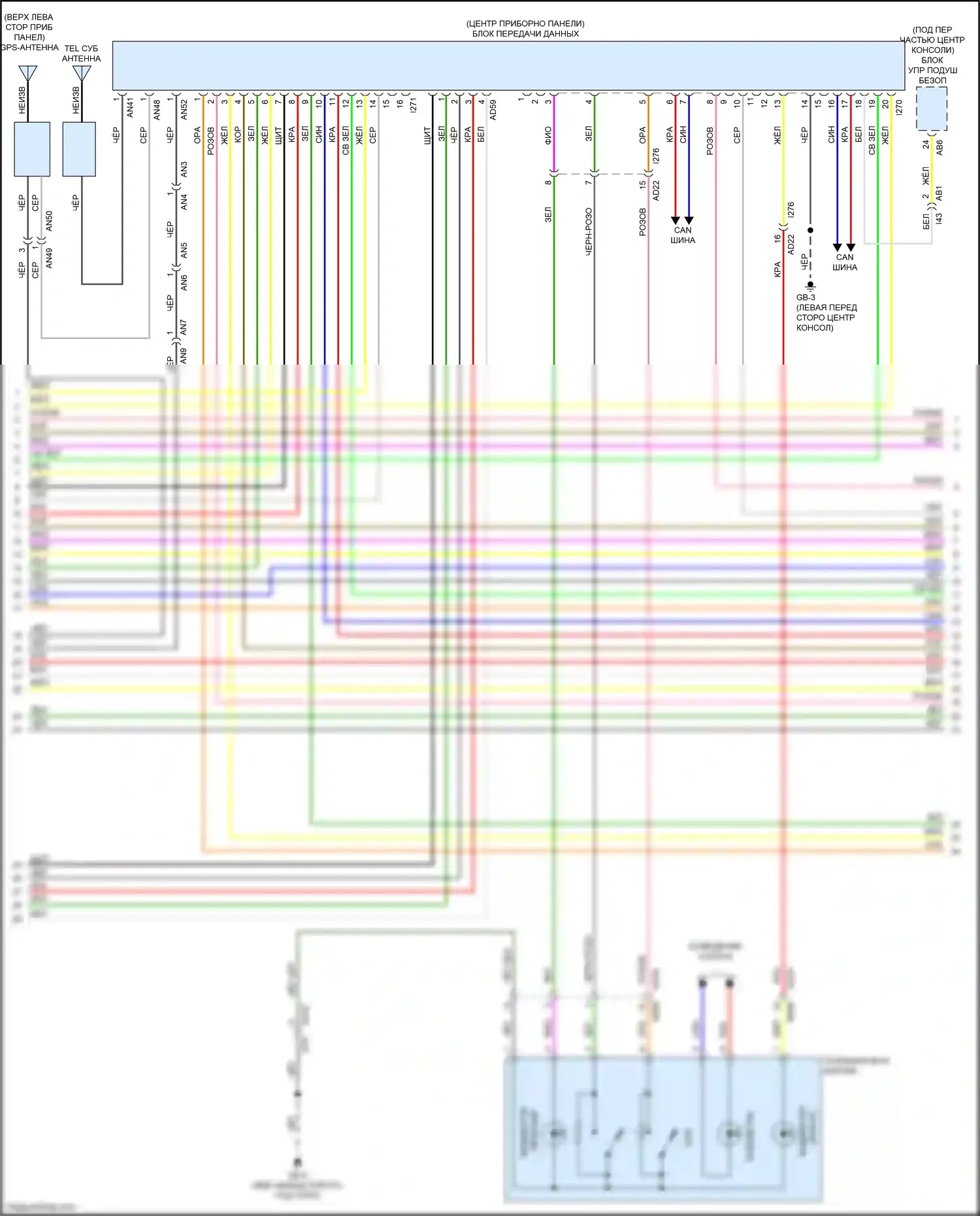 Crosstrek Subaru GT рестайлинг (2020-2022): Электросхема навигации, кроме гибридной (2 из 4) 