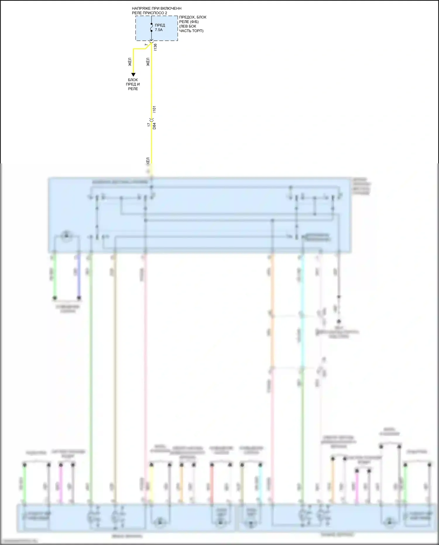Crosstrek Subaru GT (2017-2020): Электросхема управления зеркалами заднего вида 