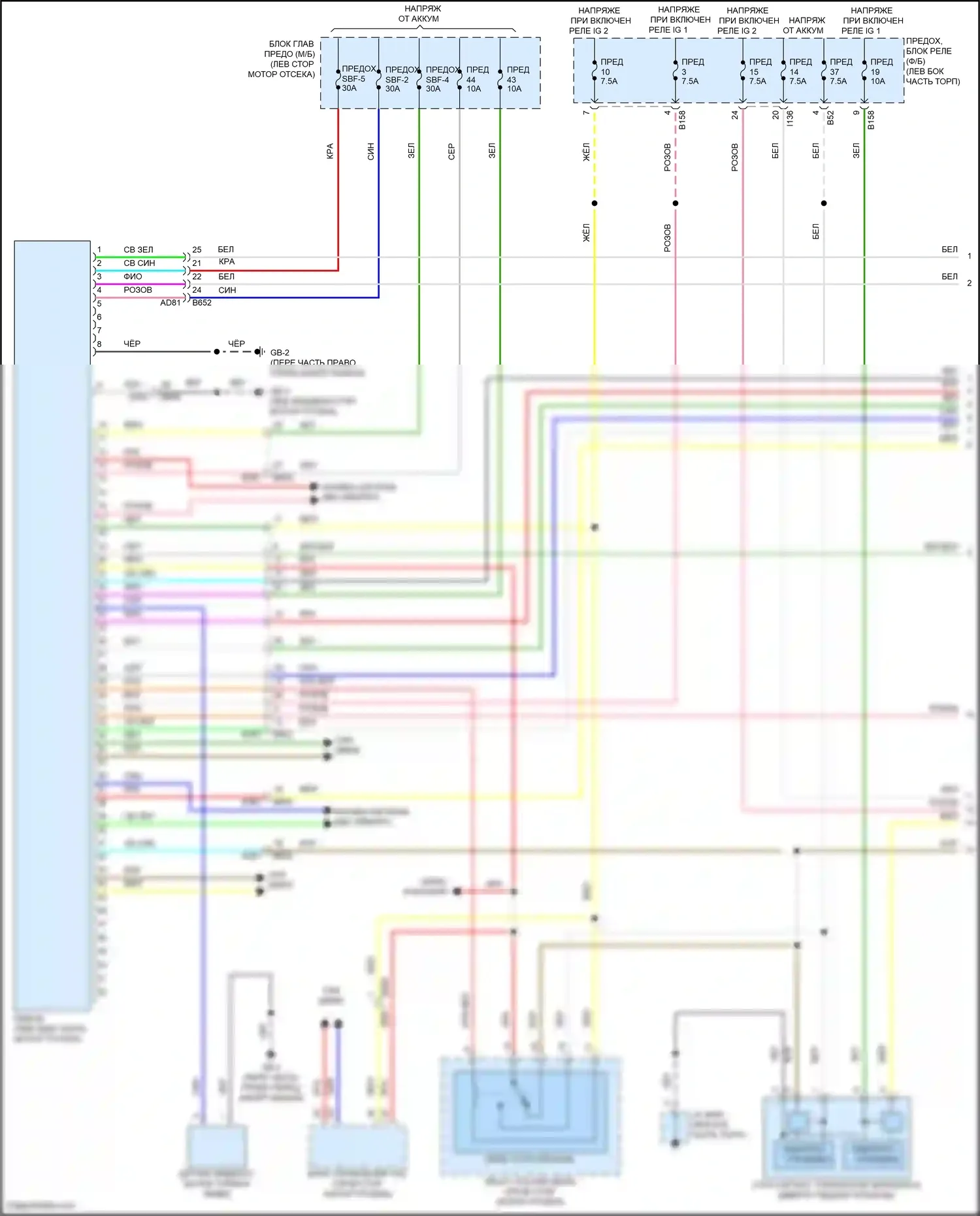 Crosstrek Subaru GU (2022-2024): Электрическая электросхема тормозной системы (1 из 2) 