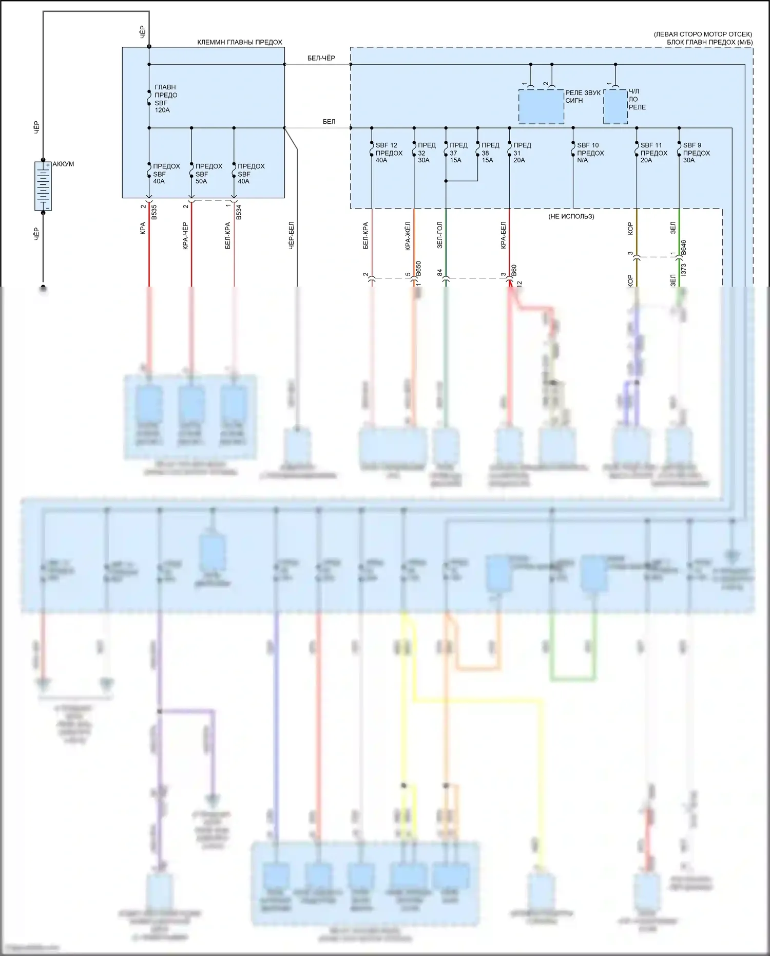 Crosstrek Subaru GU (2022-2024): Электросхема блока предохранителей реле, гибридного (1 из 8) 