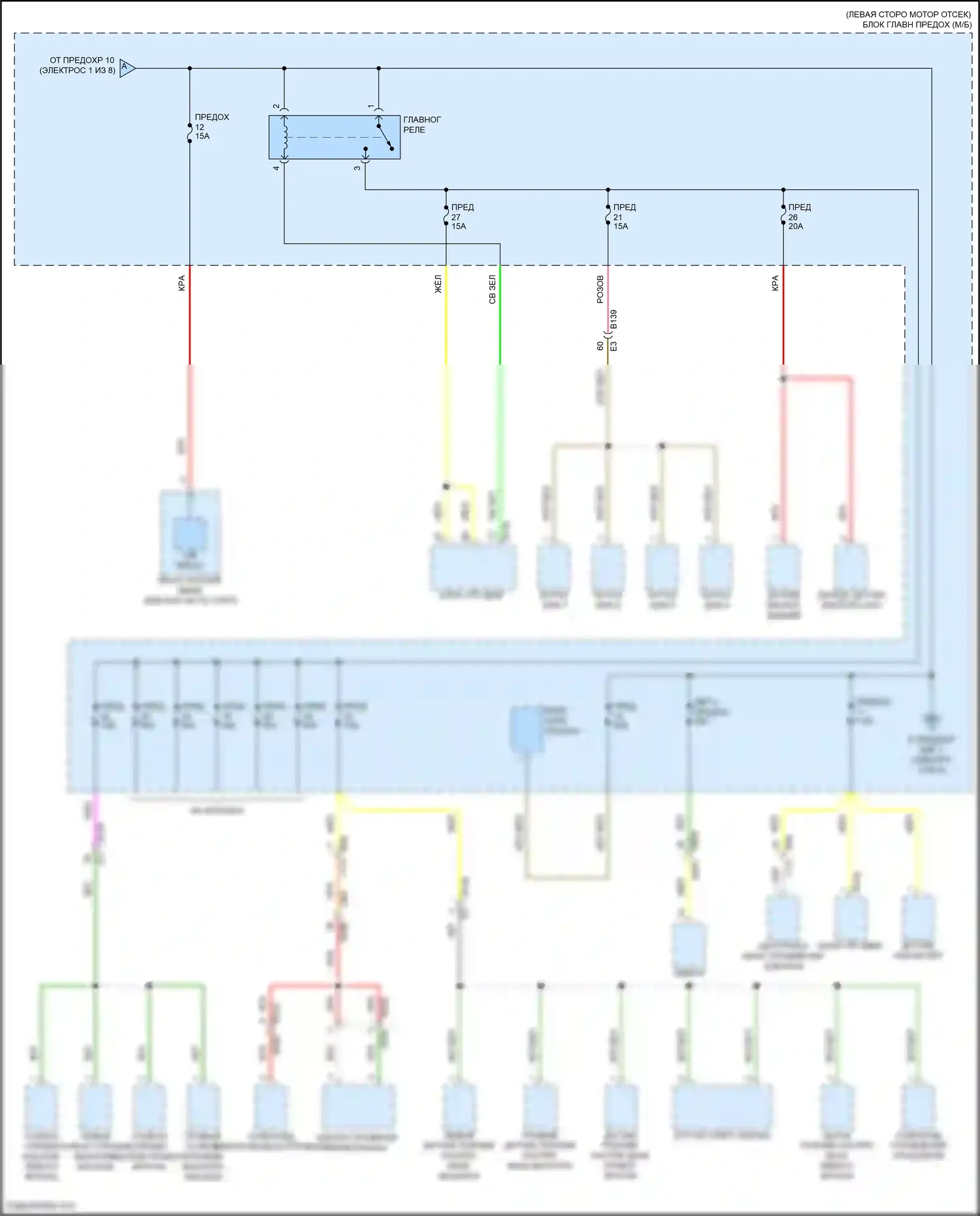Crosstrek Subaru GU (2022-2024): Электросхема блока предохранителей реле, гибридного (2 из 8) 