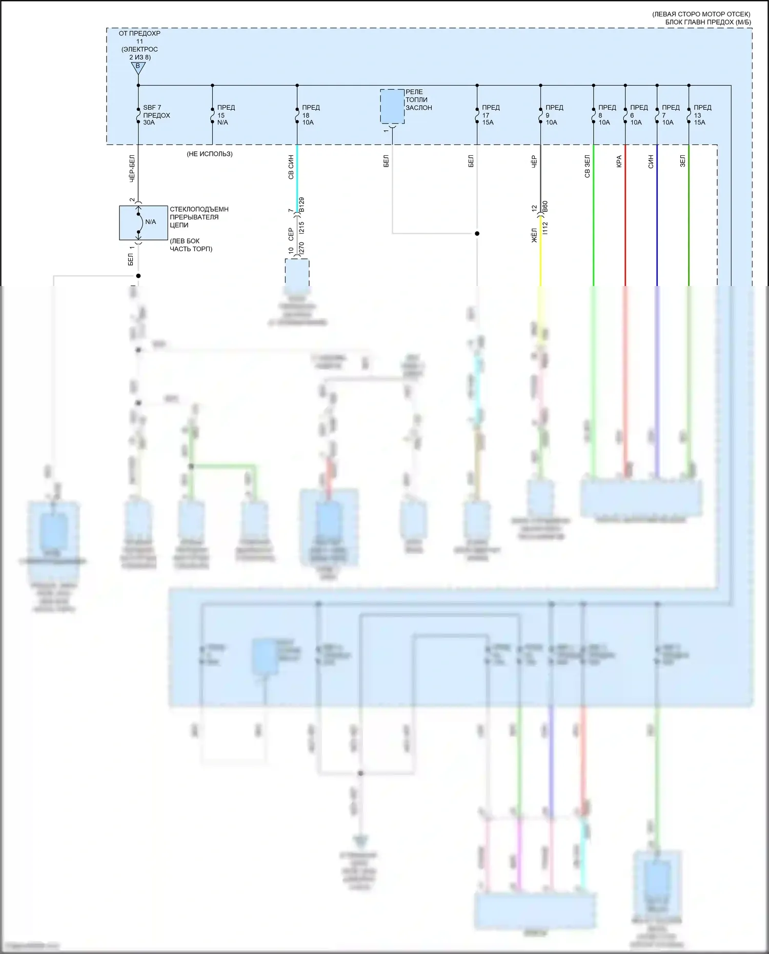 Crosstrek Subaru GU (2022-2024): Электросхема блока предохранителей реле, гибридного (3 из 8) 