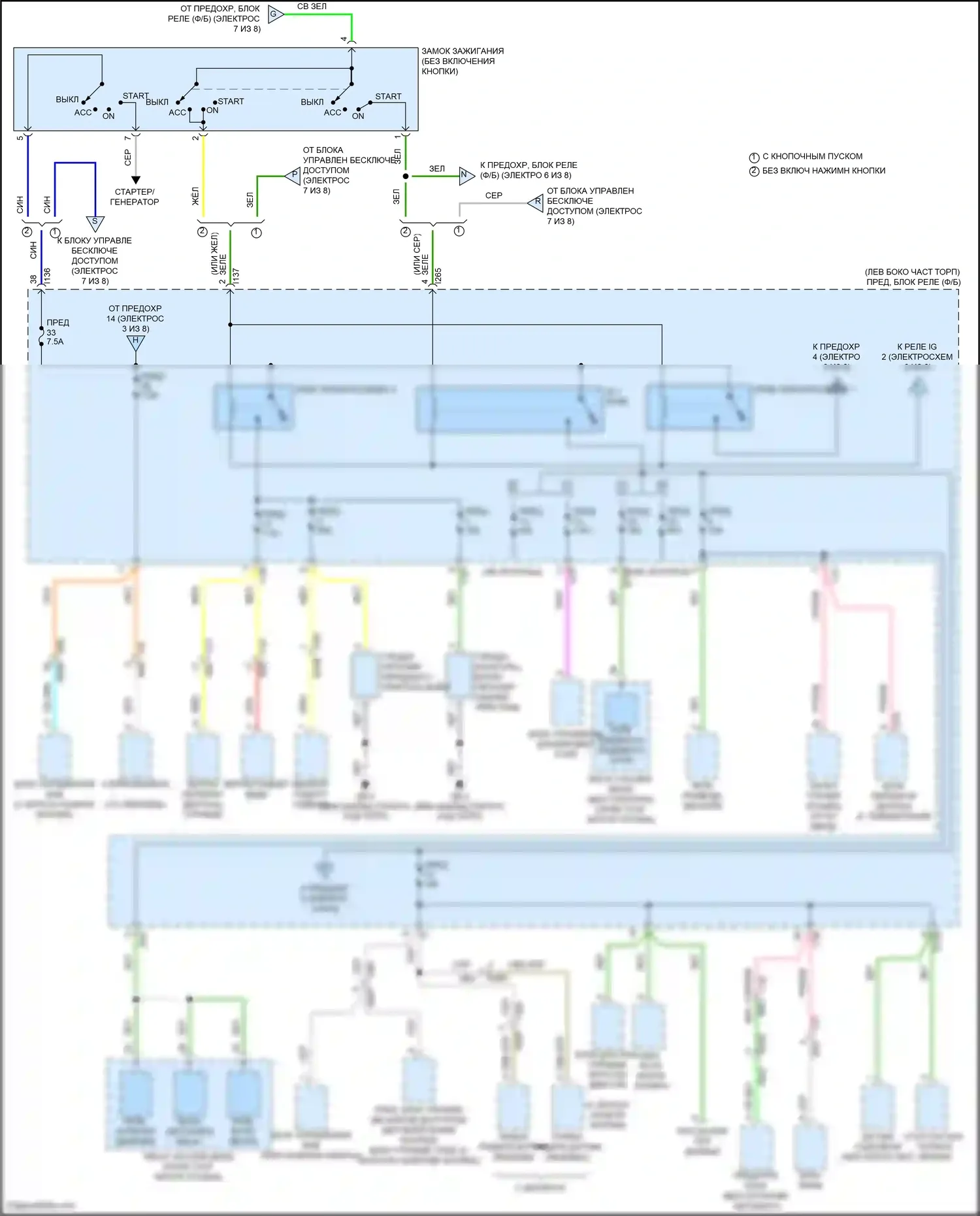 Crosstrek Subaru GU (2022-2024): Электросхема блока предохранителей реле, кроме гибридного (5 из 8) 