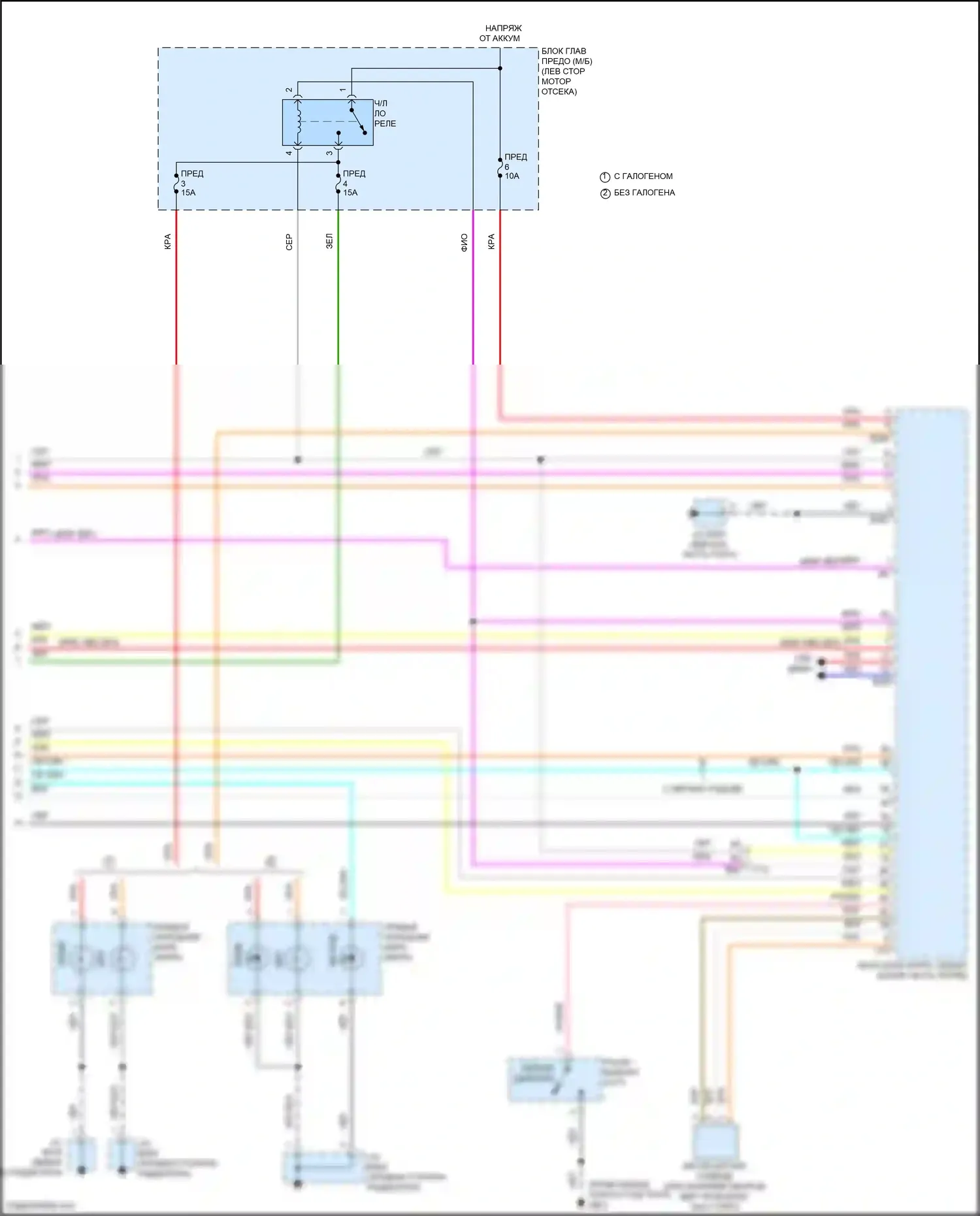 Crosstrek Subaru GU (2022-2024): Электросхема фар, кроме гибридной (3 из 3) 