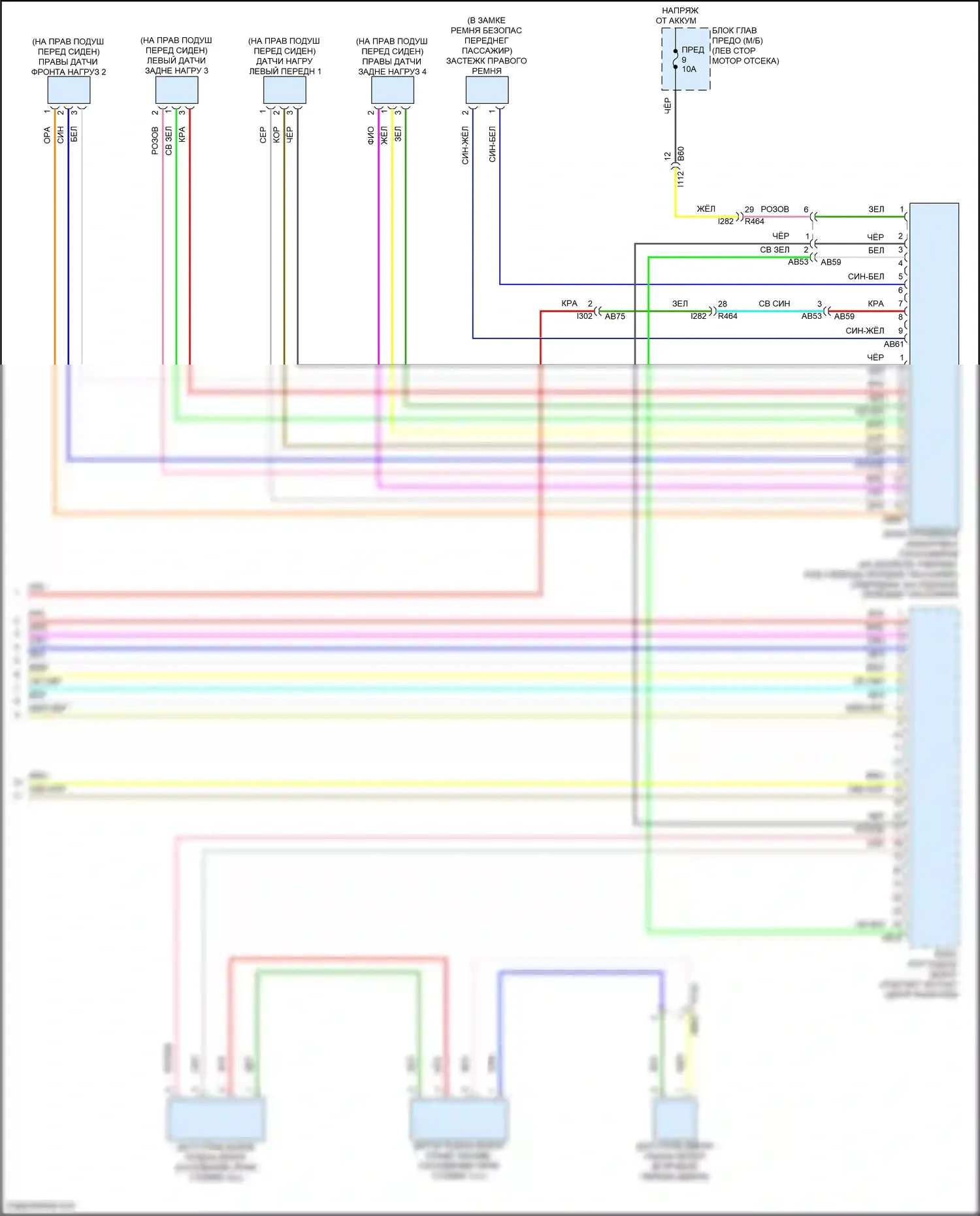 Crosstrek Subaru GU (2022-2024): Электросхема подушек безопасности (3 из 3) 