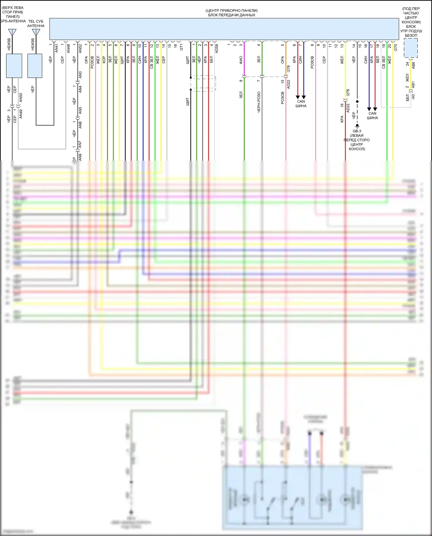 Crosstrek Subaru GU (2022-2024): Электросхема навигации, кроме гибридной (2 из 4) 