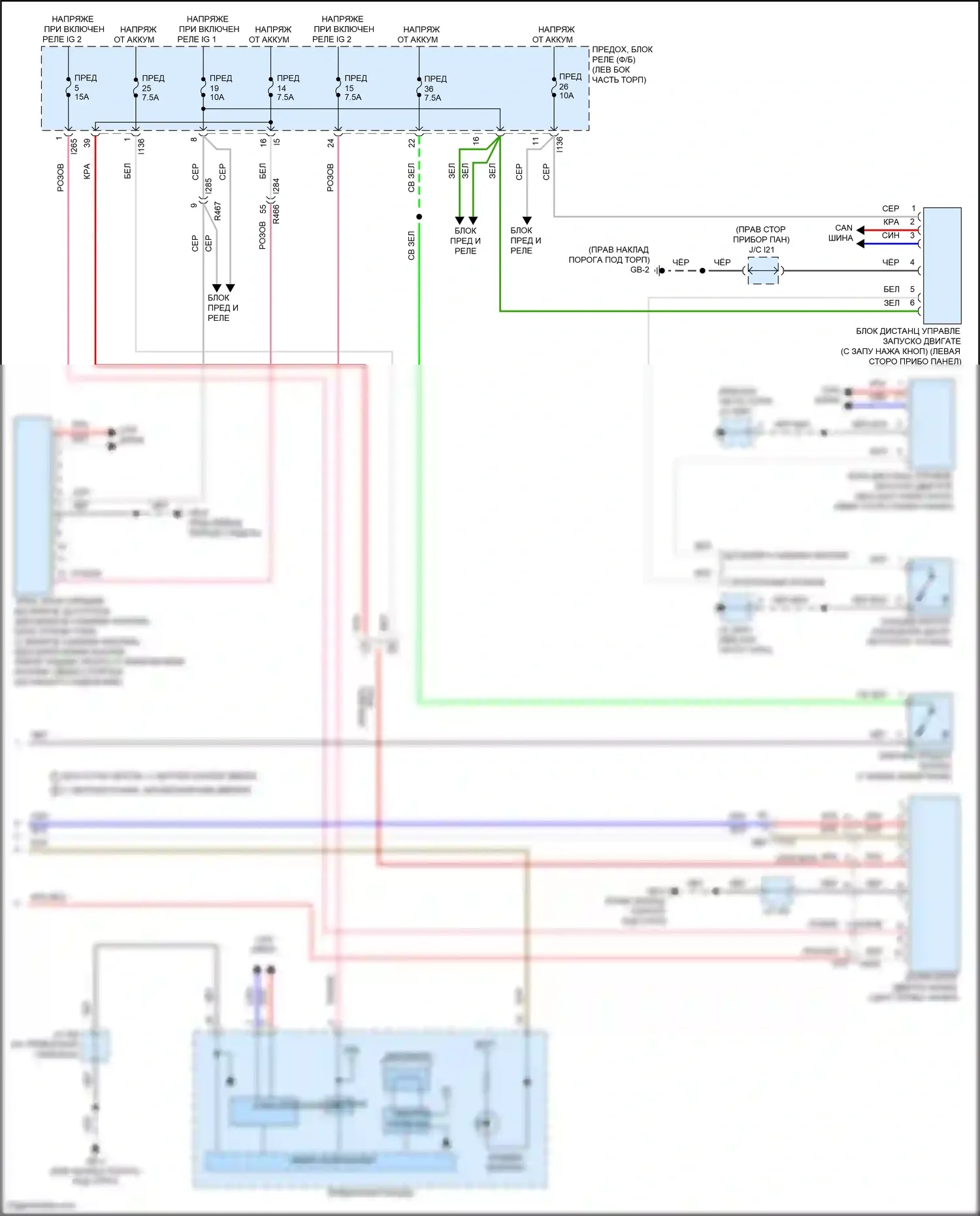 Crosstrek Subaru GU (2022-2024): Электросхема центрального замка, за исключением гибридного без системы бесключевого доступа (3 из 3) 