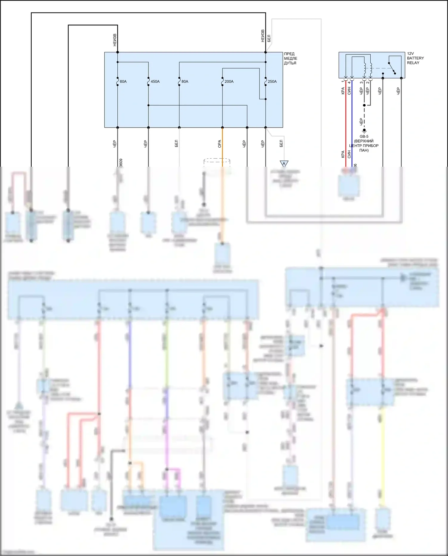 Crosstrek Subaru I рестайлинг (2015-2017): Электросхема блока предохранителей реле, с hev (1 из 6) 