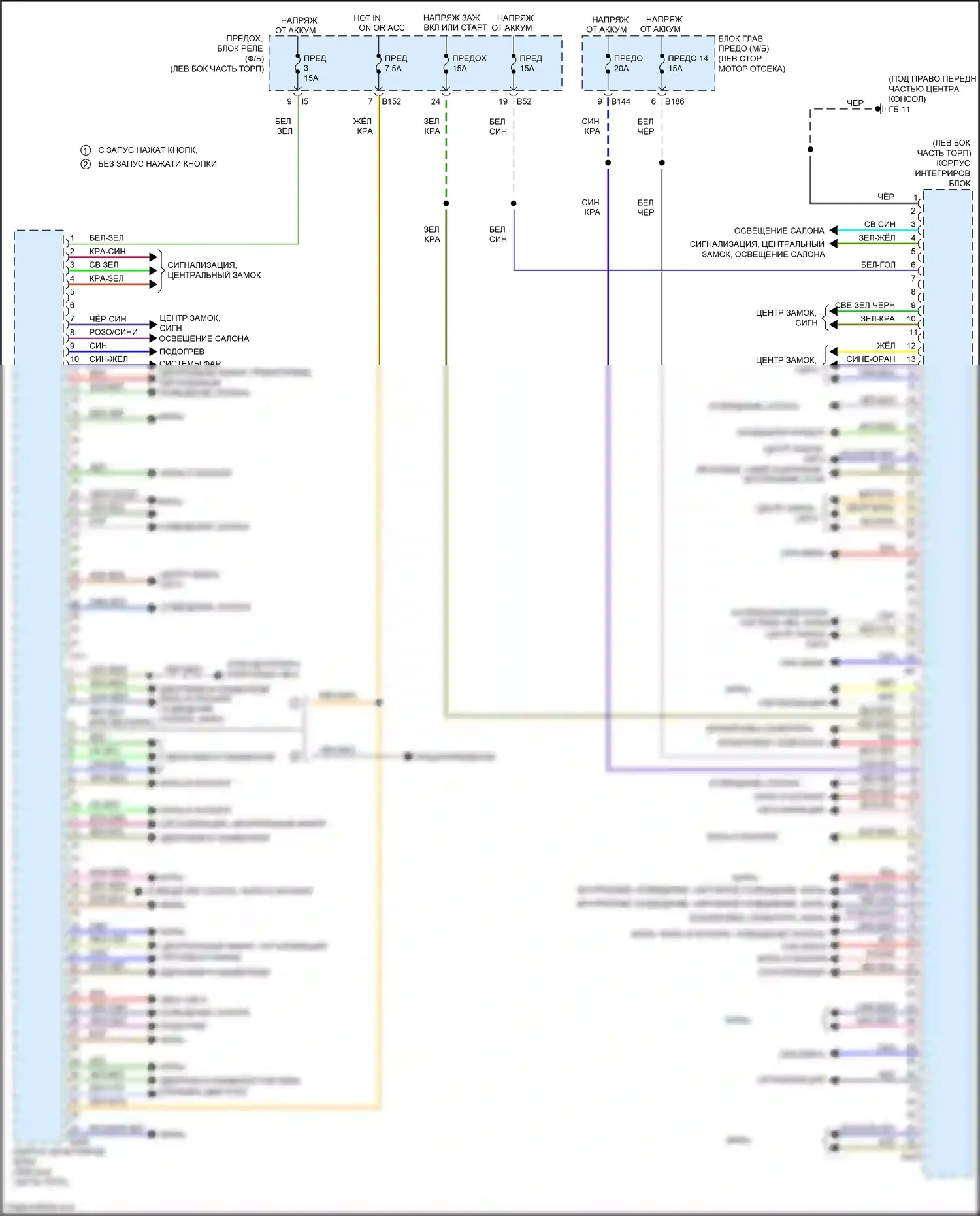 Crosstrek Subaru I рестайлинг (2015-2017): Электросхема блоков управления кузовом, без hev 