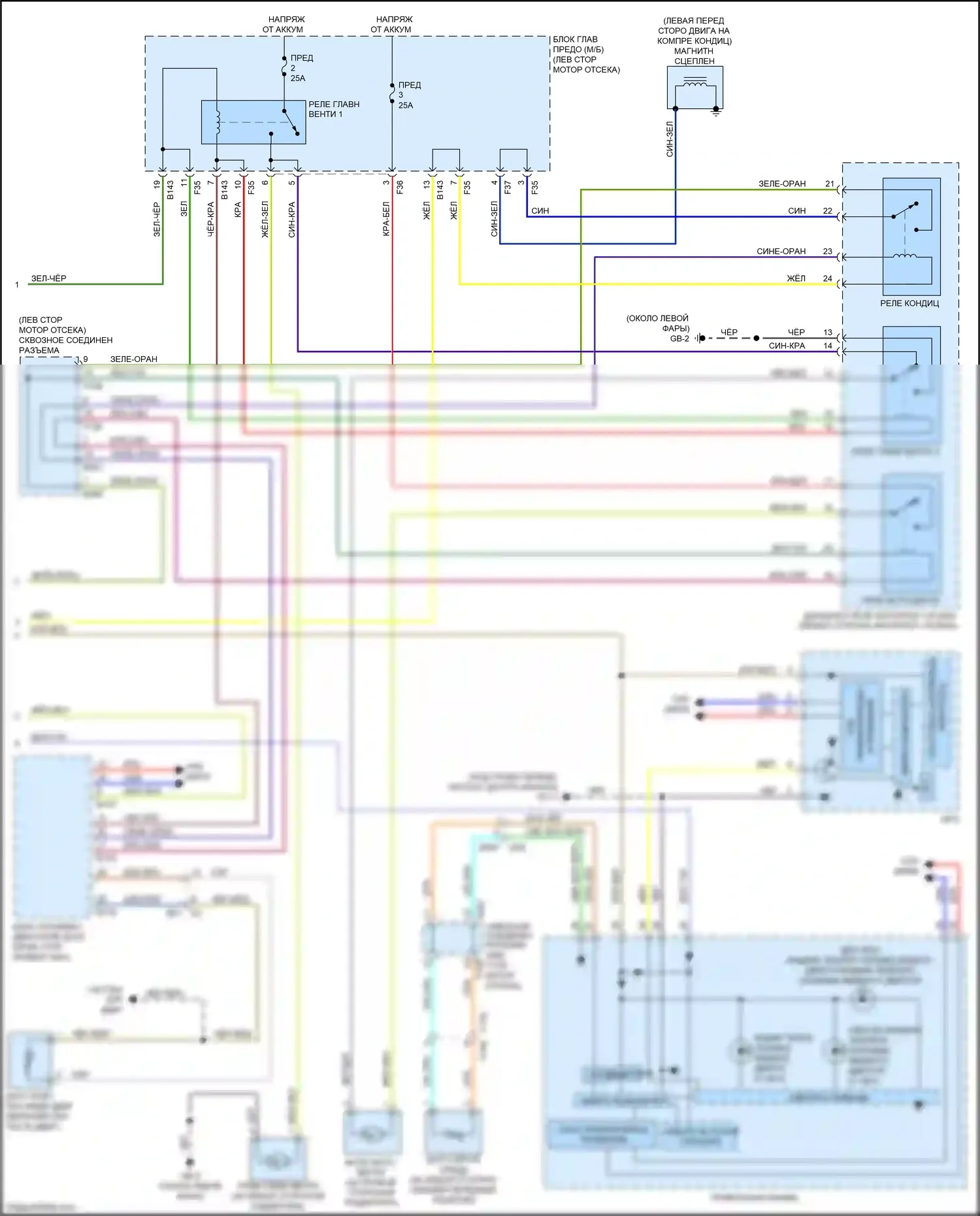 Crosstrek Subaru I рестайлинг (2015-2017): Электросхема климат контроля (2 из 2) 